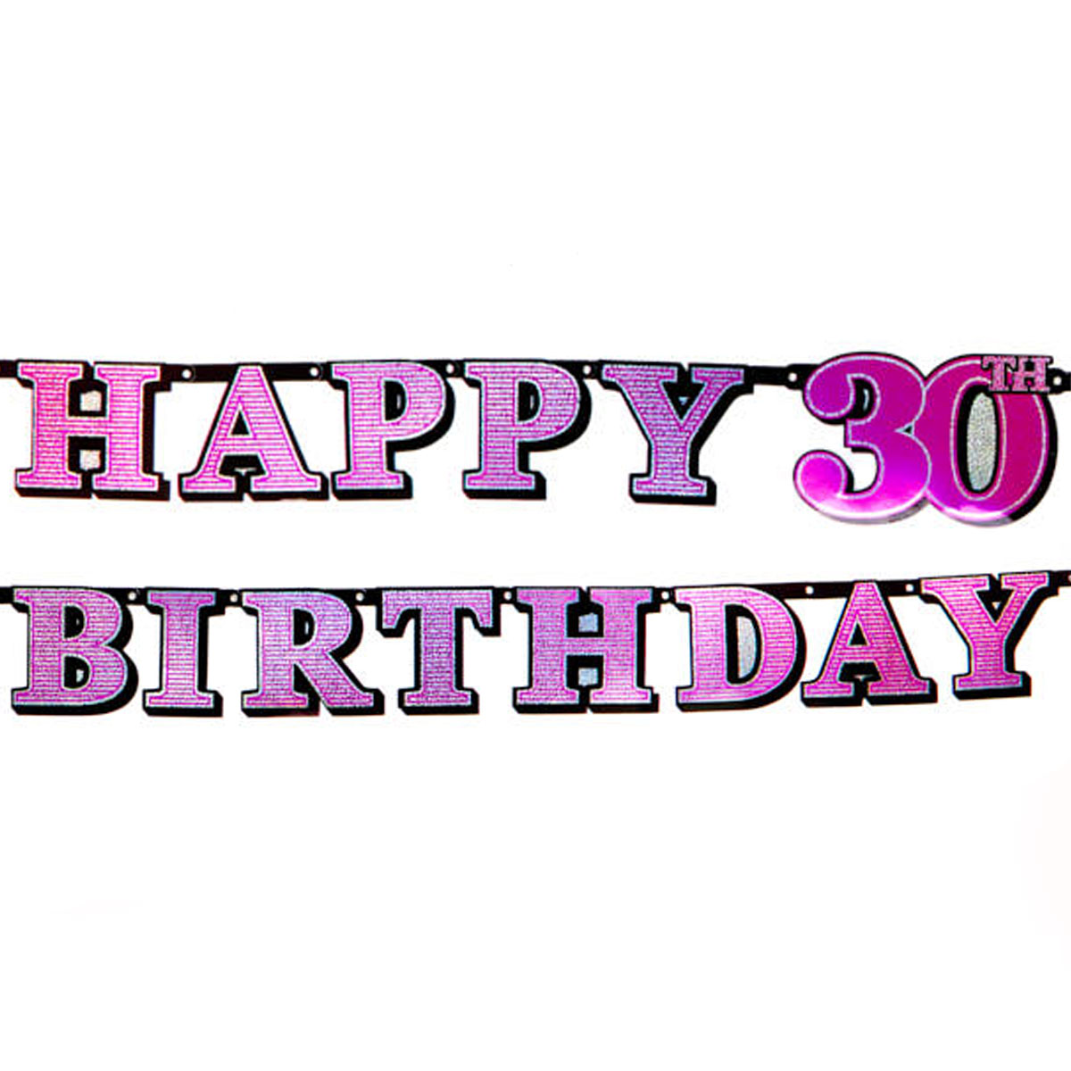 Pink Holographic 30th Birthday Banner 
