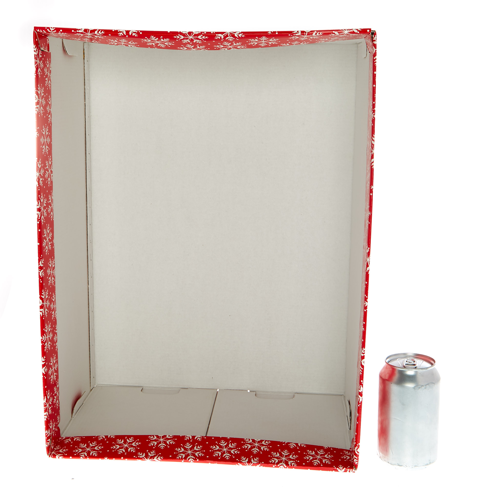 Red & White Snowflakes Flat-Pack Crate Christmas Gift Box