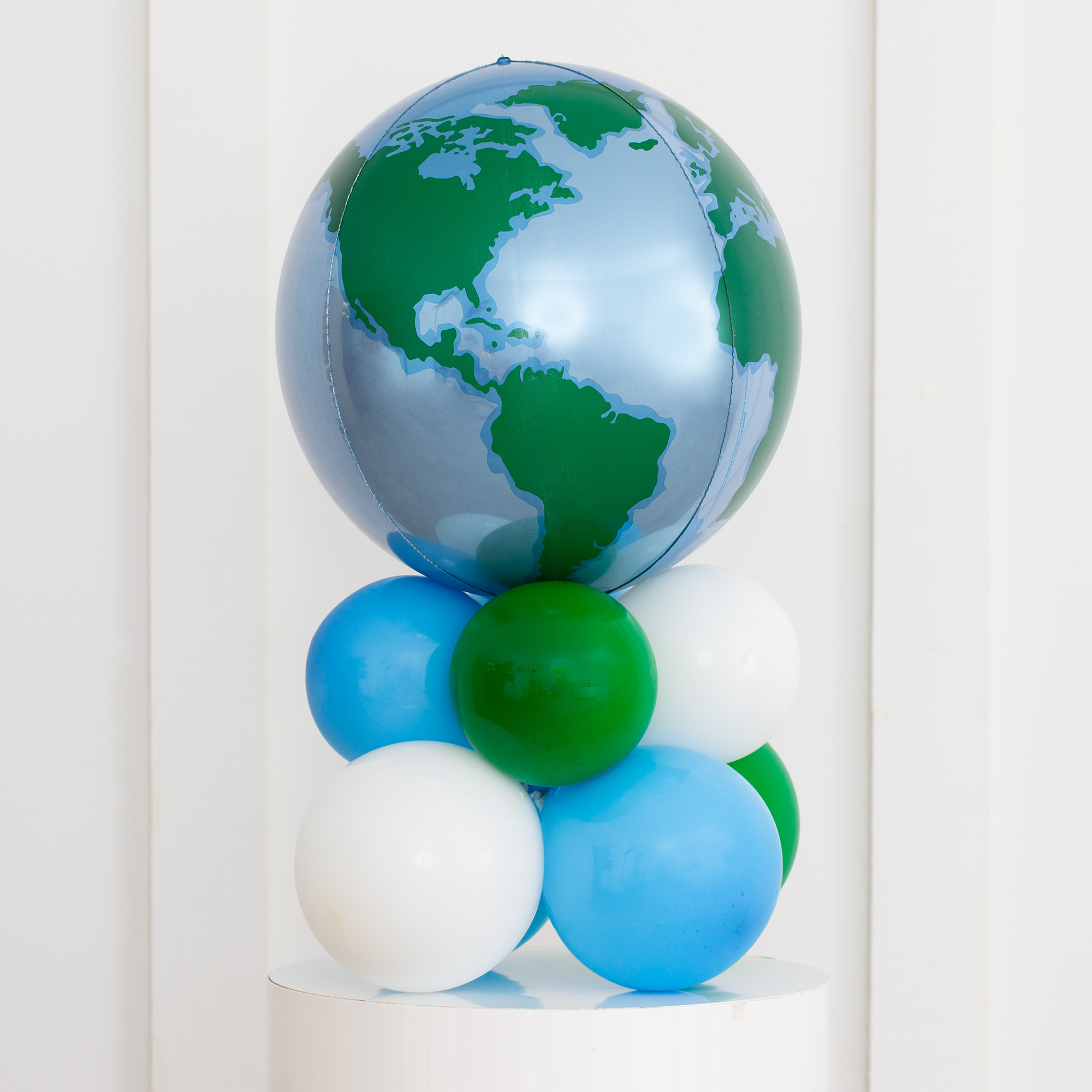 Personalised Globe Air Filled Orb Stack - Delivered Inflated!