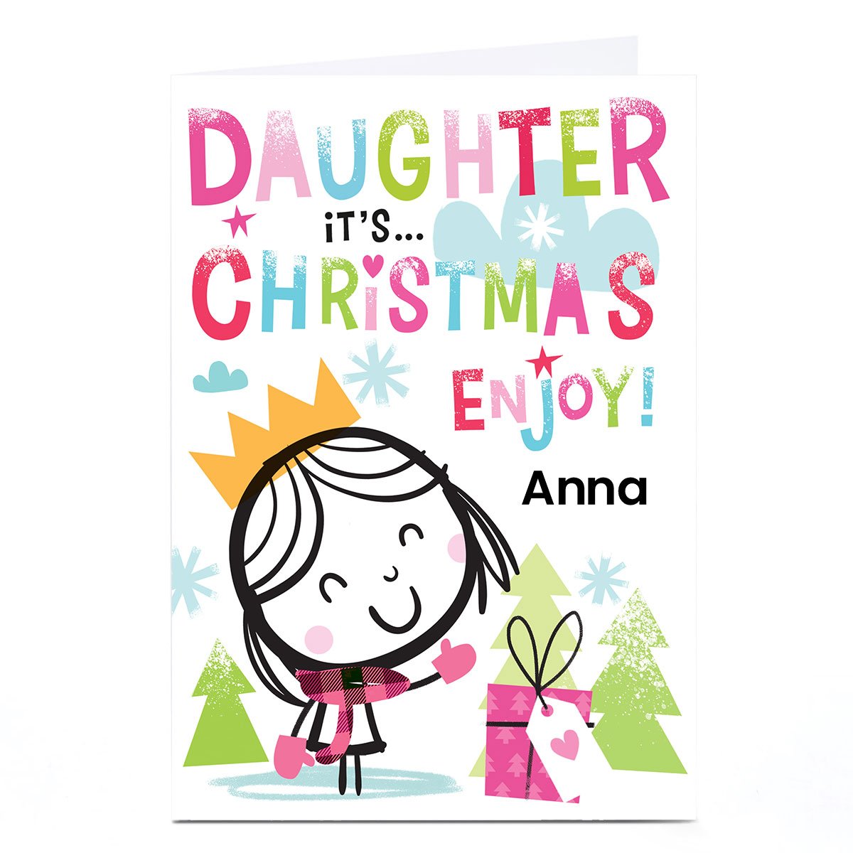 Personalised Hello Munki Christmas Card - Daughter
