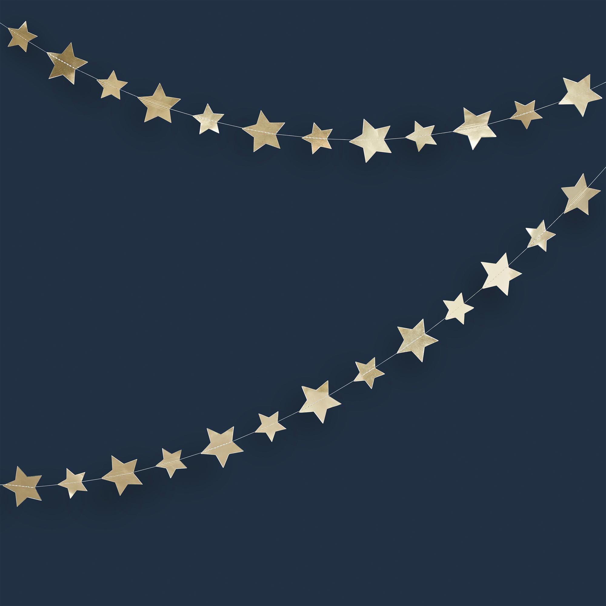 Gold Star Card Garland 4m