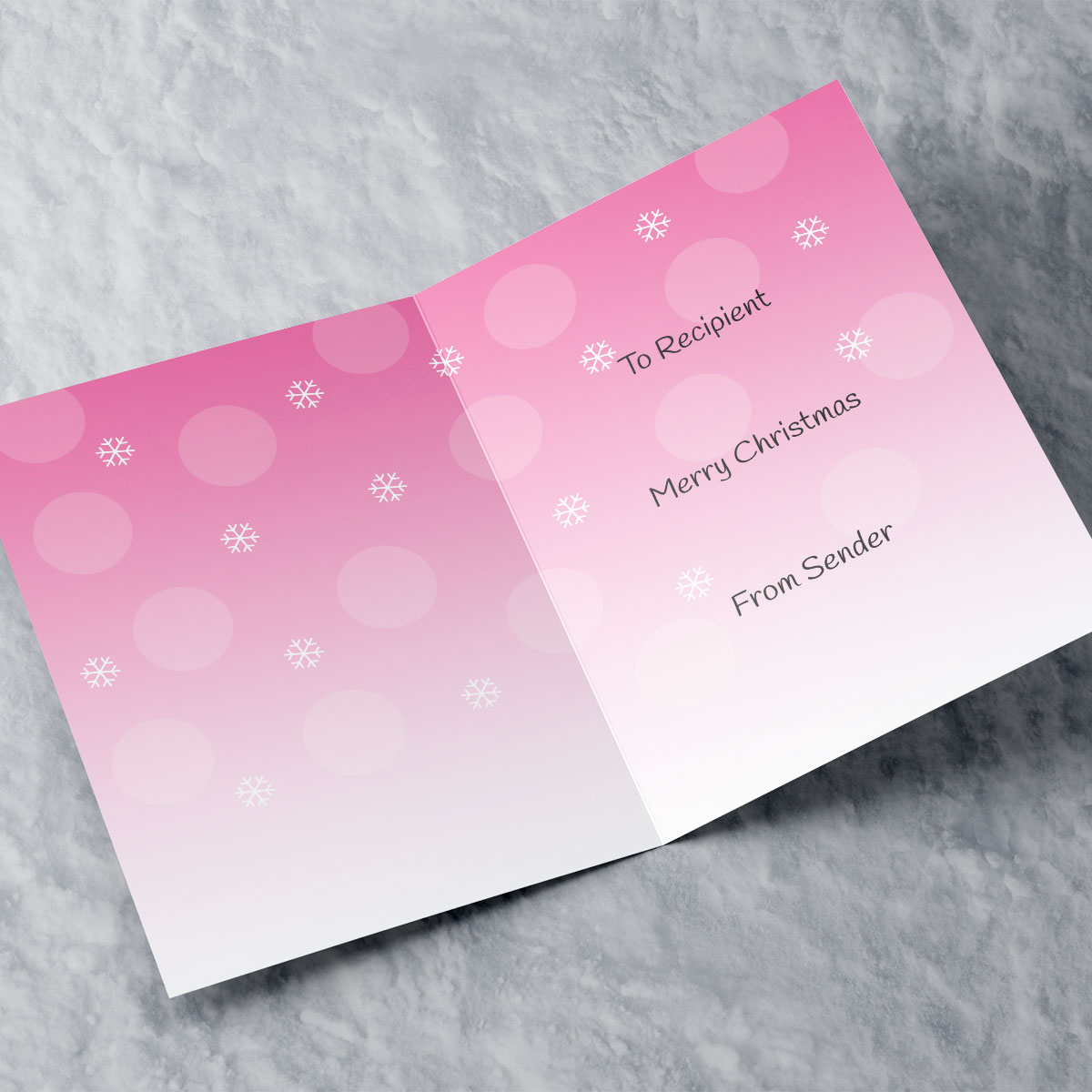 Personalised Christmas Card - Pink Snowman