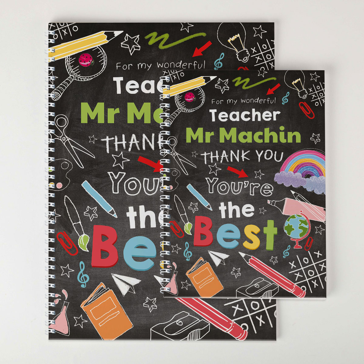 Personalised Thank You Teacher Notebook - Chalkboard, You're The Best