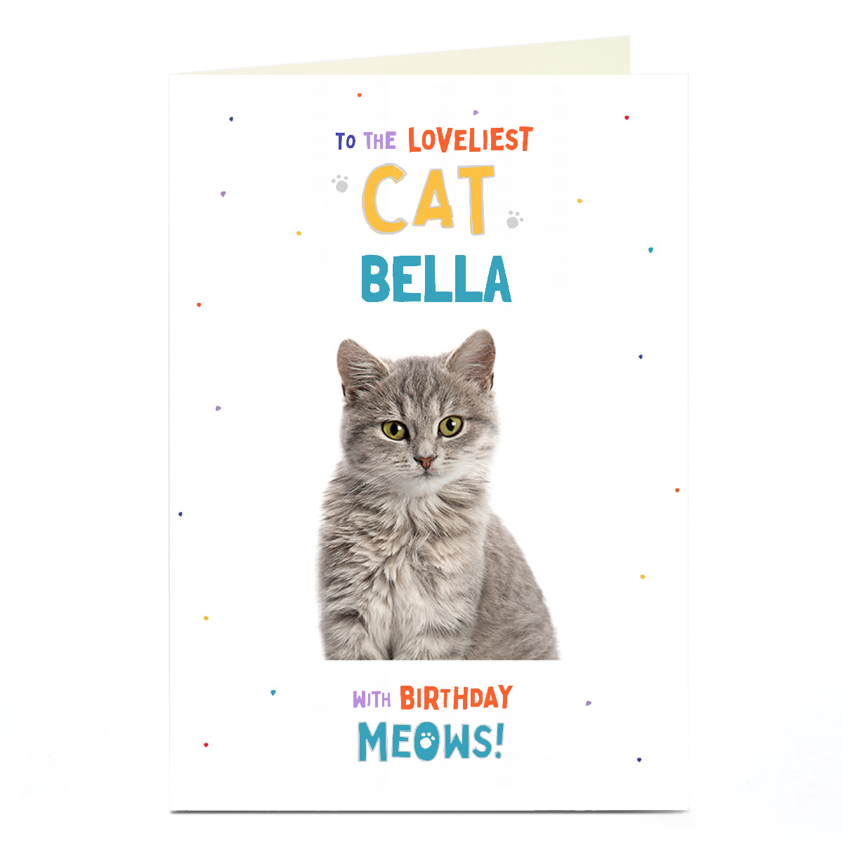 Photo Pet Birthday Card - To The Loveliest Cat