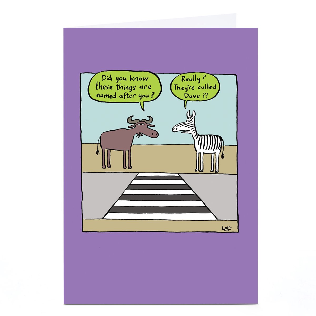 Personalised Lee Fearnley Card - Zebra Crossing