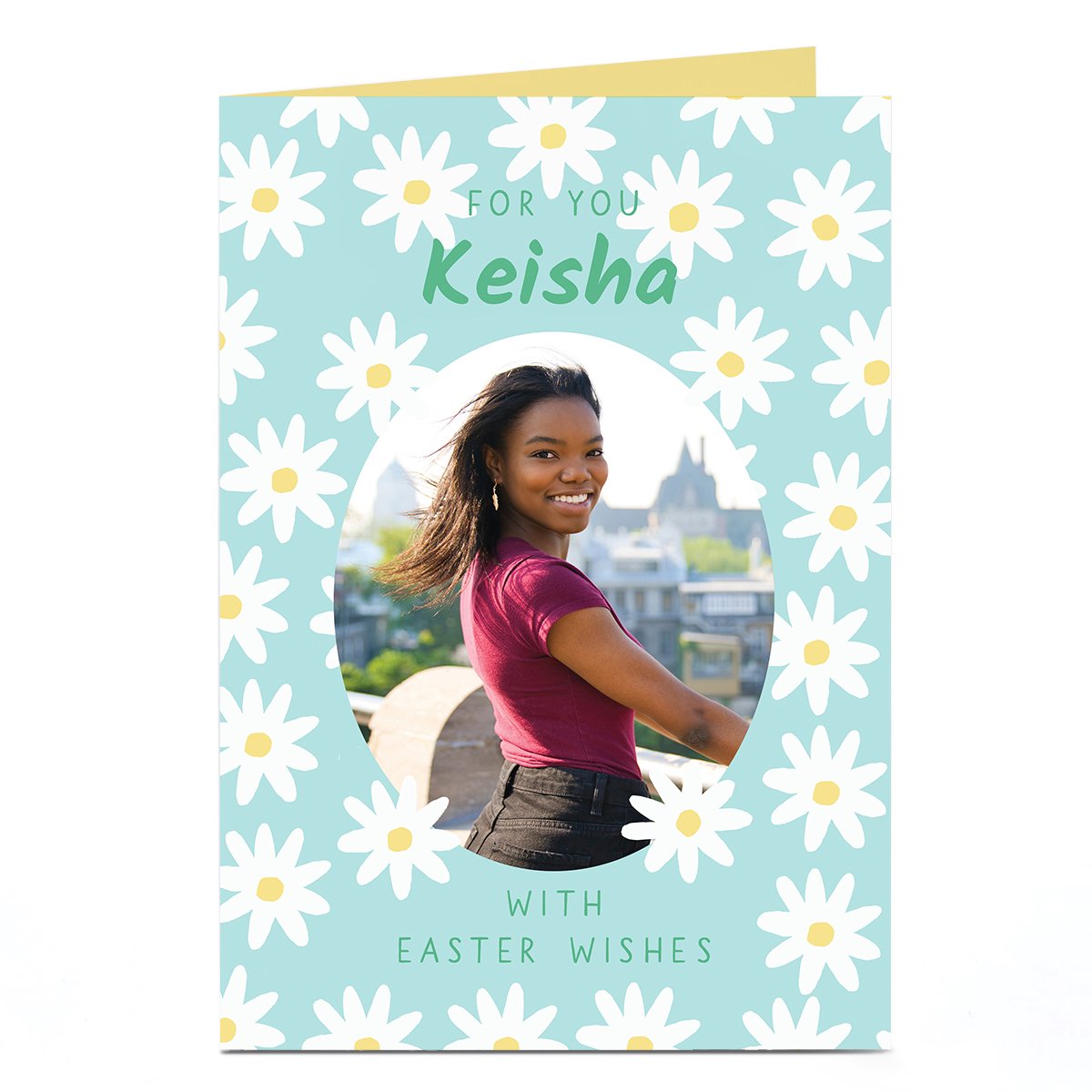 Photo Easter Card - Daisies Easter Wishes, Any Name