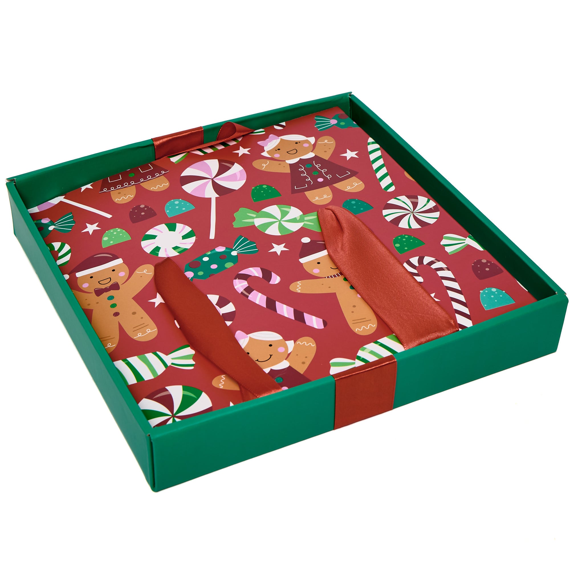 Large Flatpack Gingerbread Christmas Gift Box