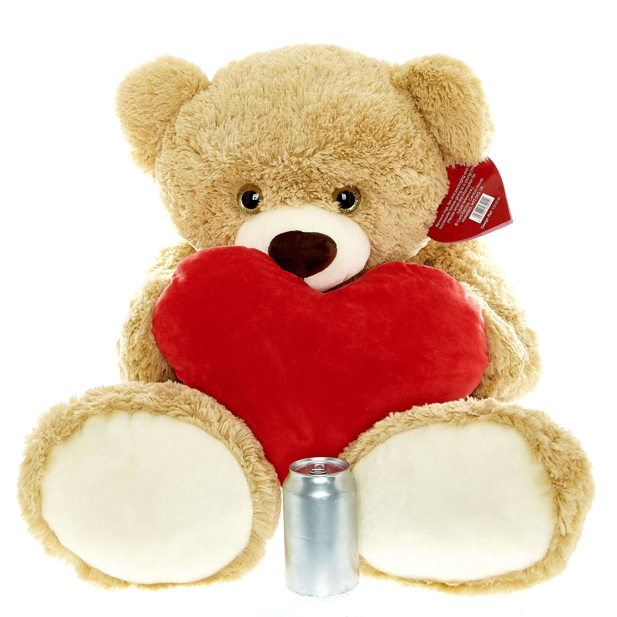 Giant Brown Teddy Bear With Love Heart