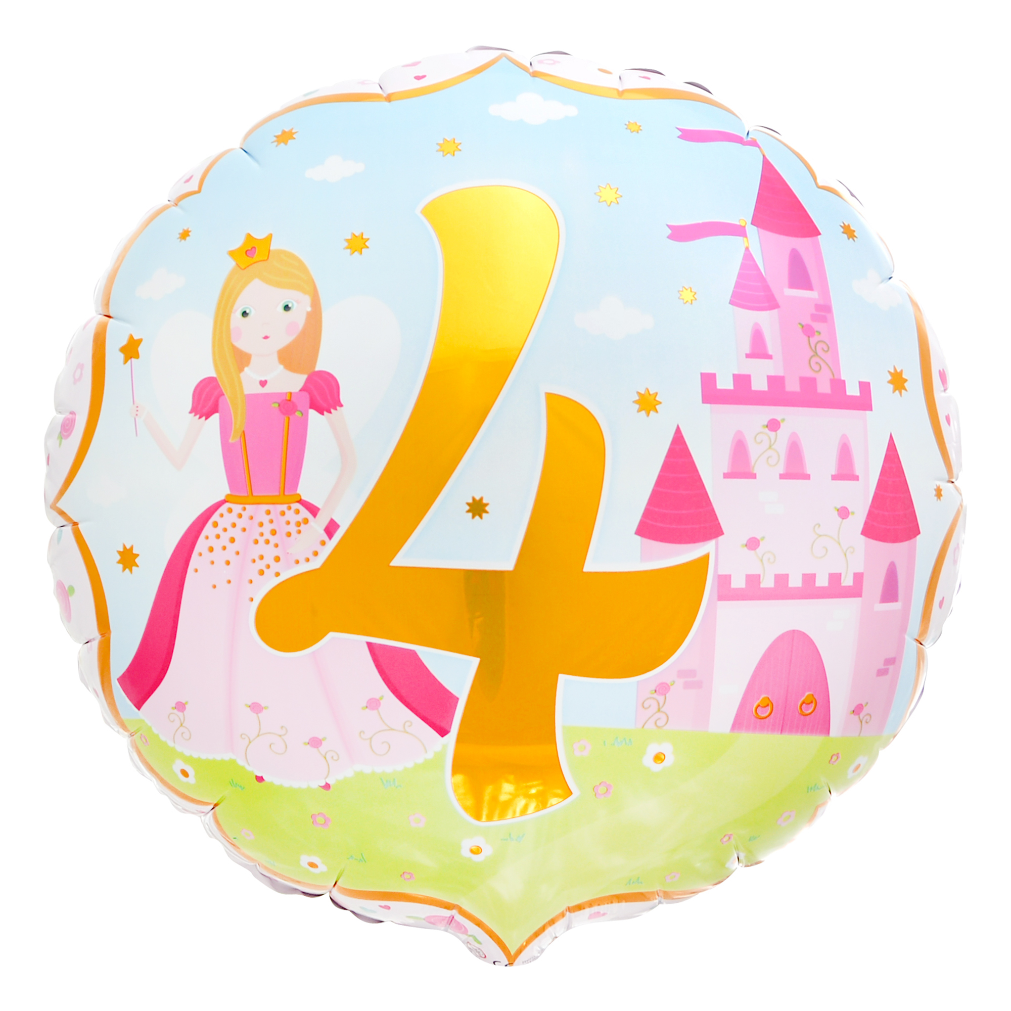 Princess 4th Birthday 18-Inch Foil Helium Balloon 