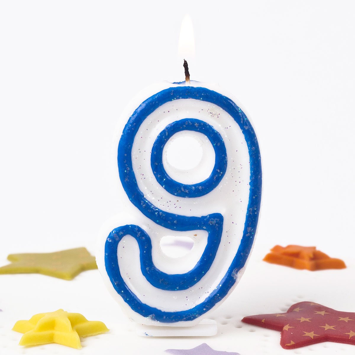 Blue Number 9 Birthday Candle 4786