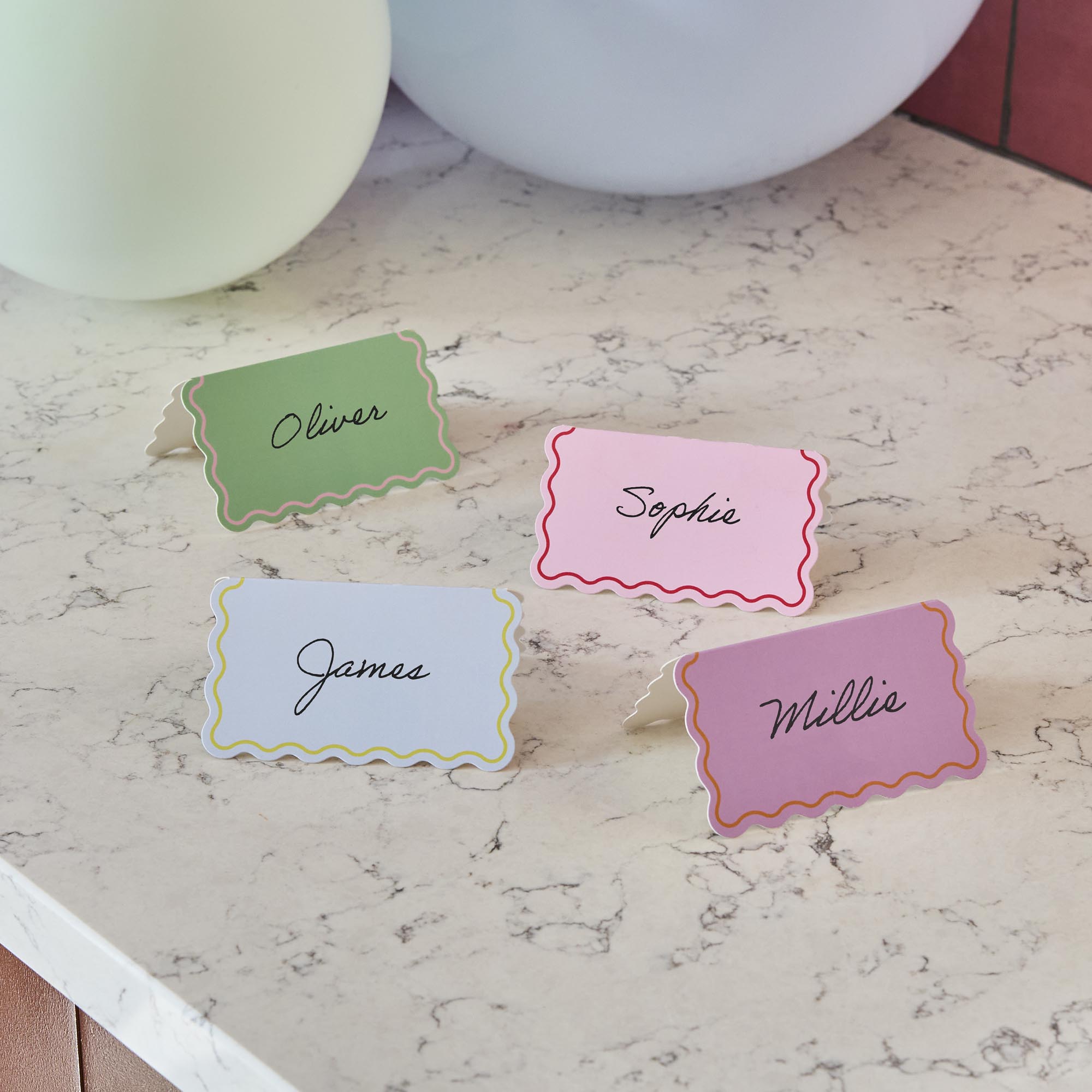 Wavey Edge Place Cards - Pack of 8