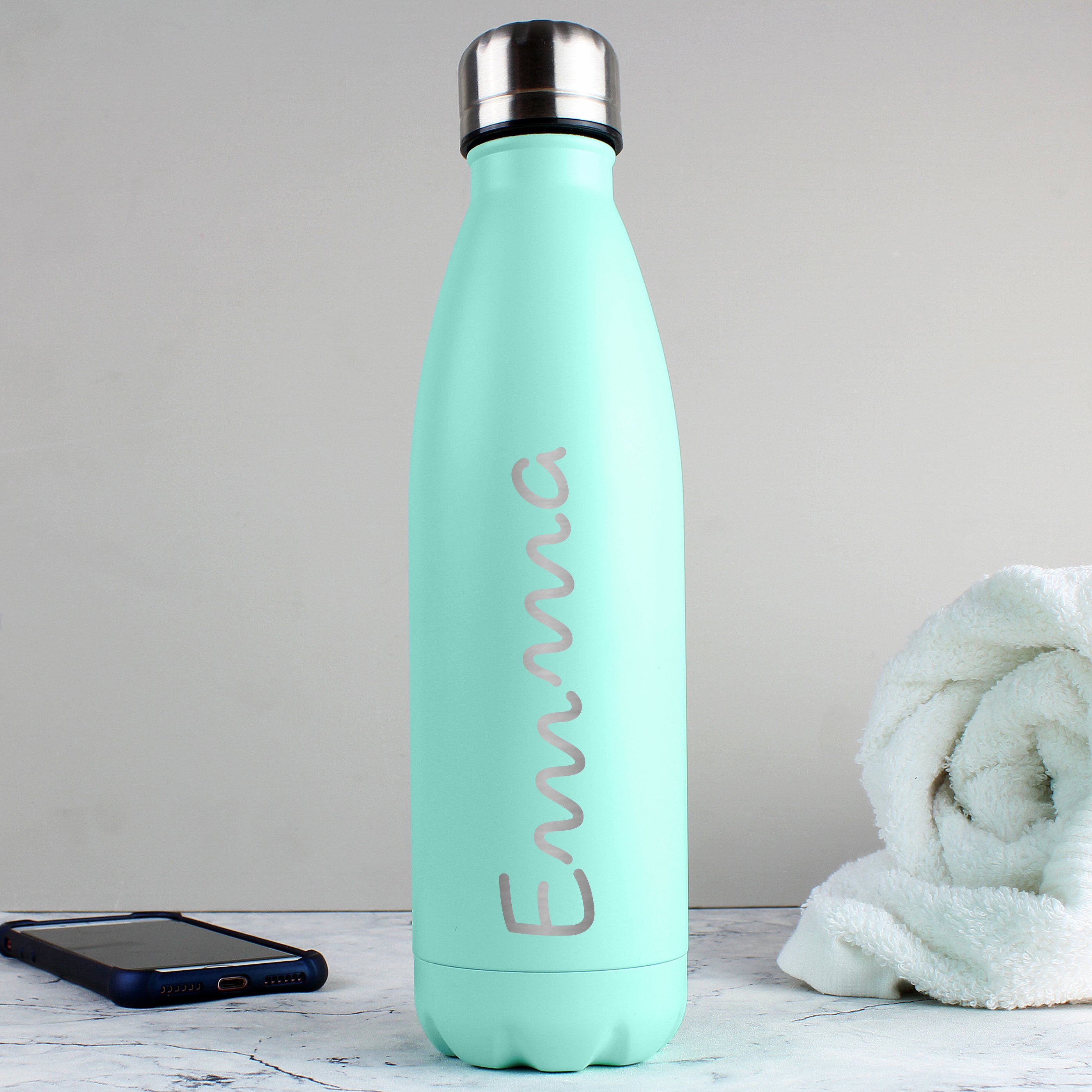 Personalised Mint Green Metal Insulated Drinks Bottle | Card Factory