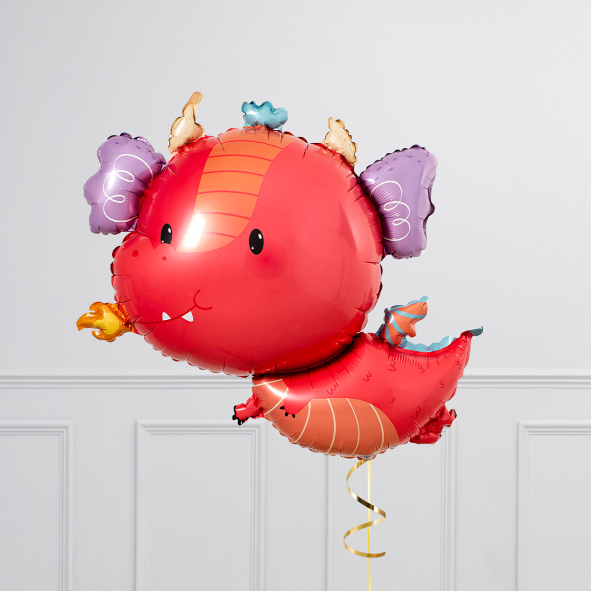 Flying Dragon Birthday Supershape & Foil Balloon Package - Delivered Inflated!