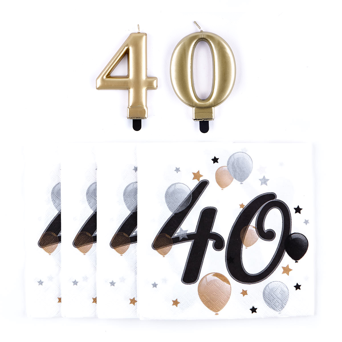 40th Birthday Napkin & Candle Bundle