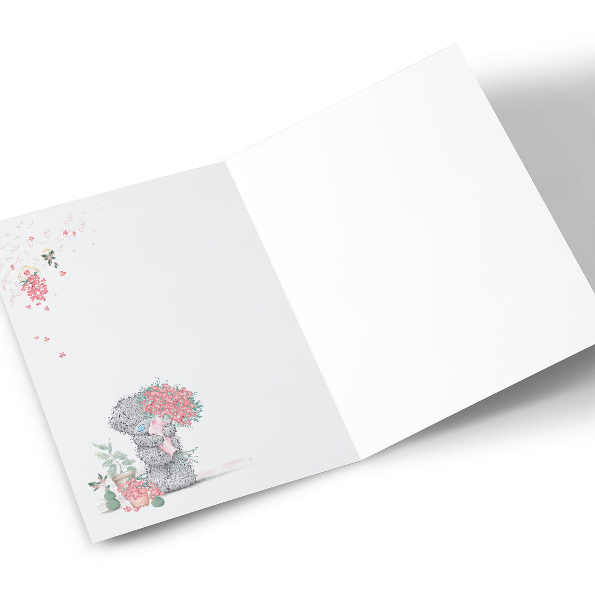 Personalised Tatty Teddy Mother's Day Card - Teddy with Flowers, Foster Mum