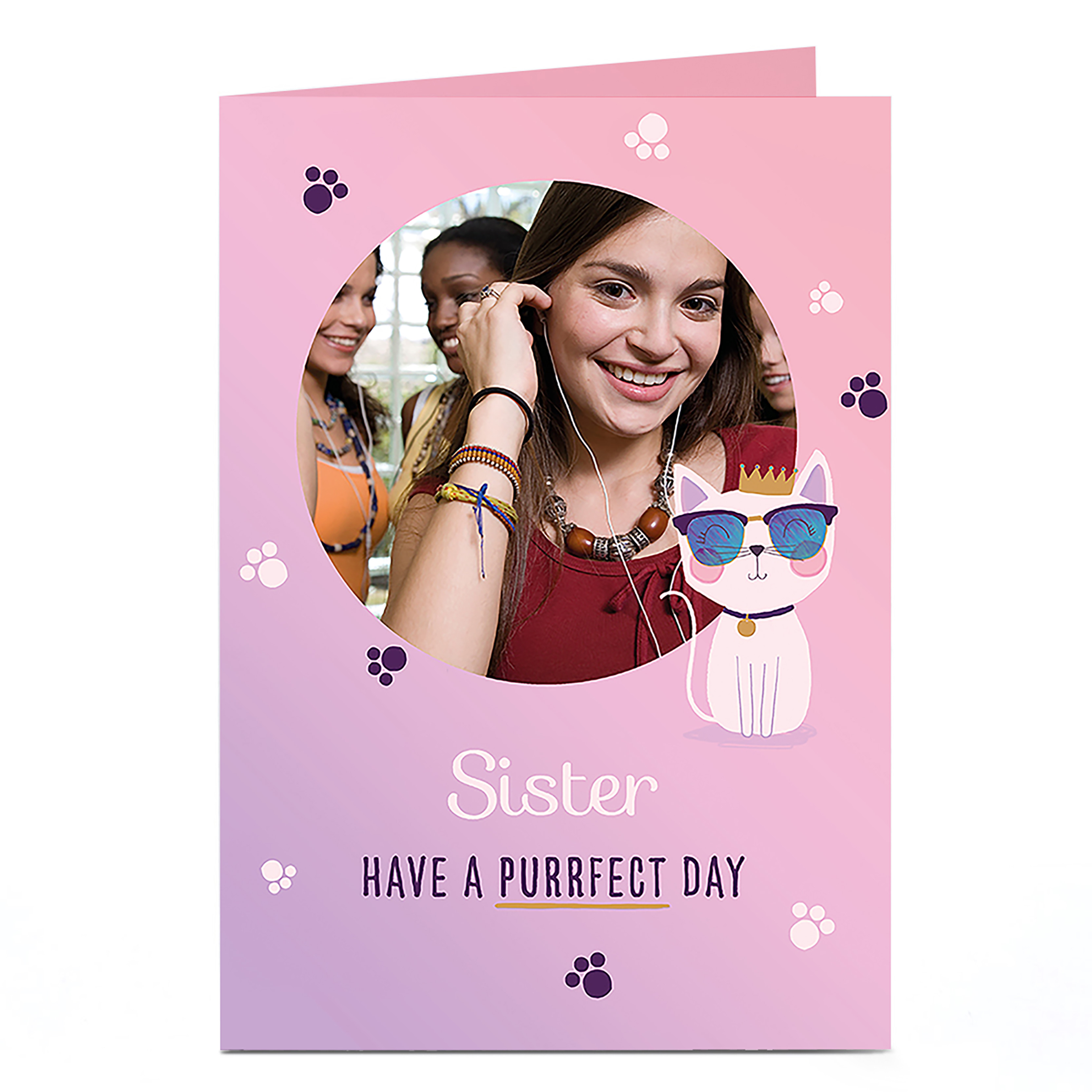 Photo Birthday Card - Have a Purrfect Day Sister