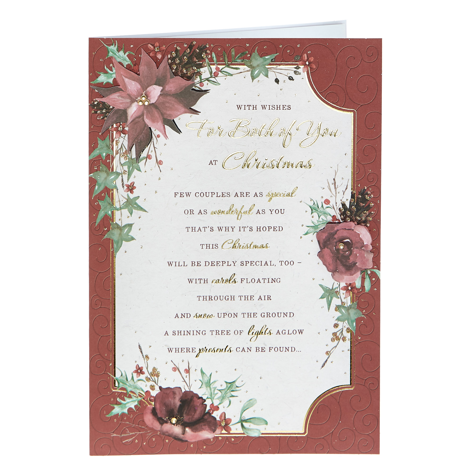 Christmas Card - For Both Of You Poinsettia 