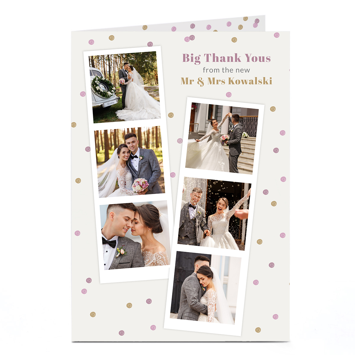 Photo Wedding Thank You Card - Photo Booth Strips