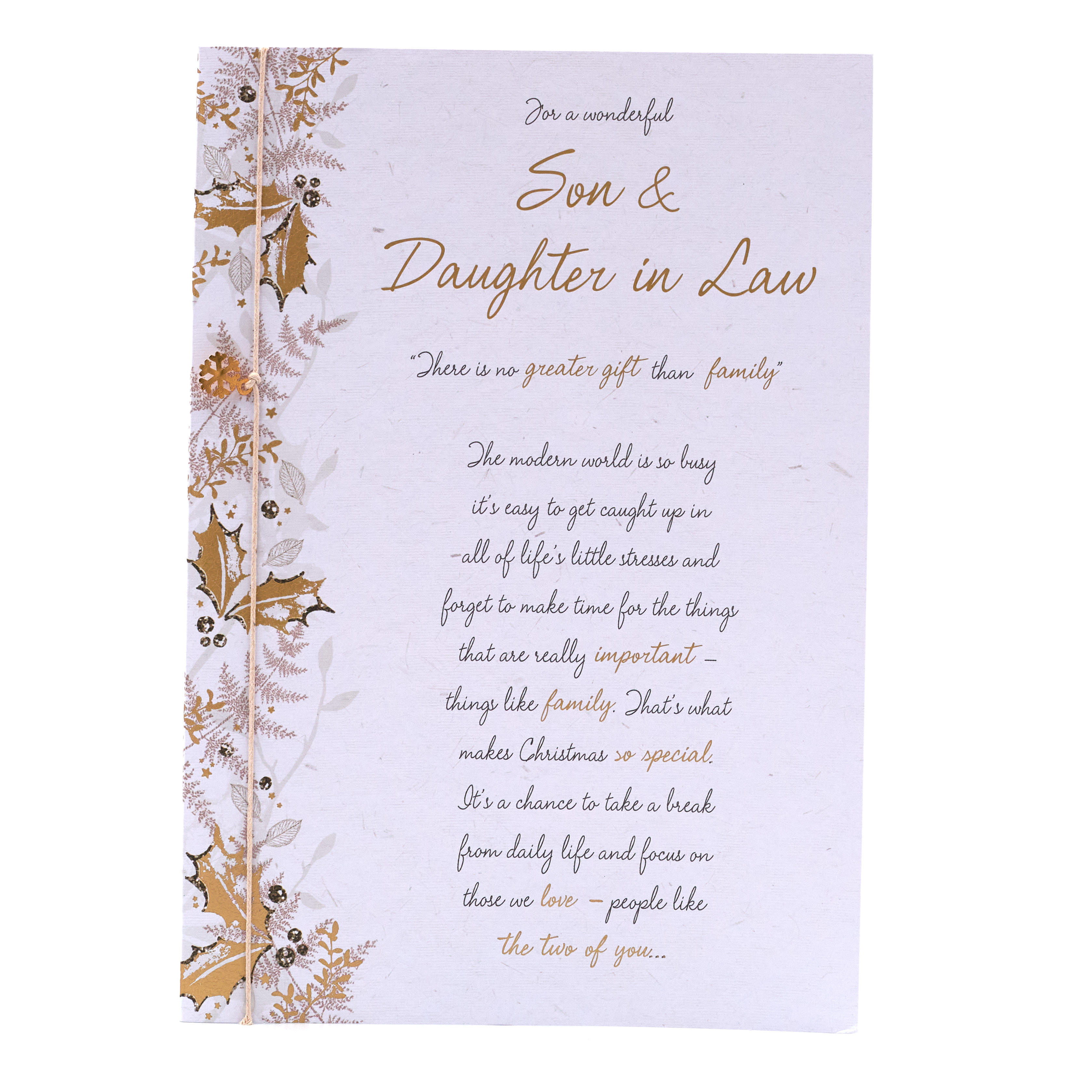 Buy Christmas Card  Son And Daughter In Law, Traditional Verse for GBP