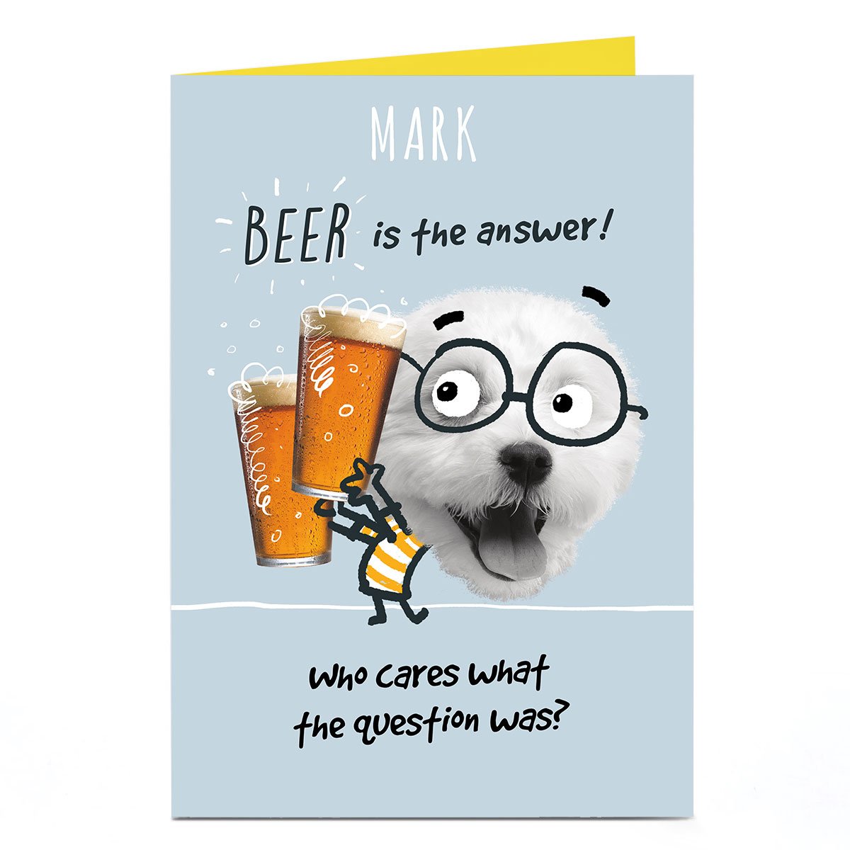 Personalised Pink Pet Shop Card - Beer Is The Answer