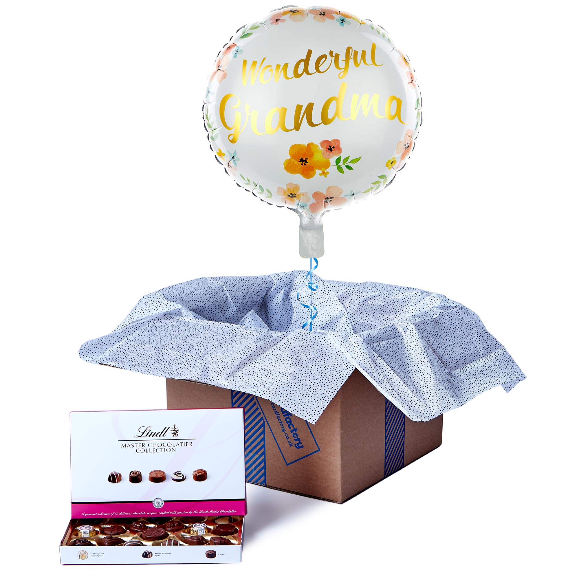 Wonderful Grandma Balloon & Lindt Chocolates - FREE GIFT CARD!