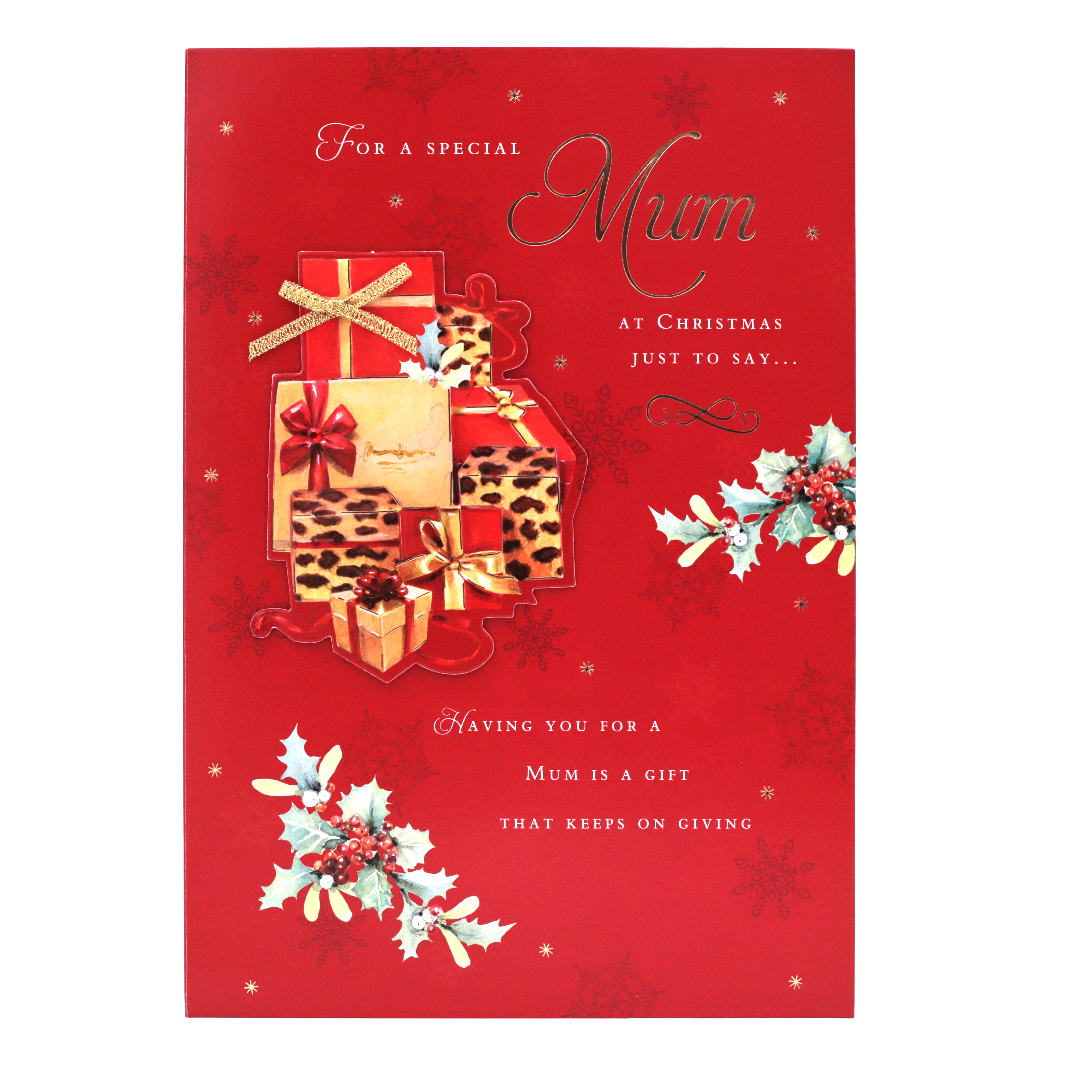 Christmas Card - Mum, Traditional Christmas Presents