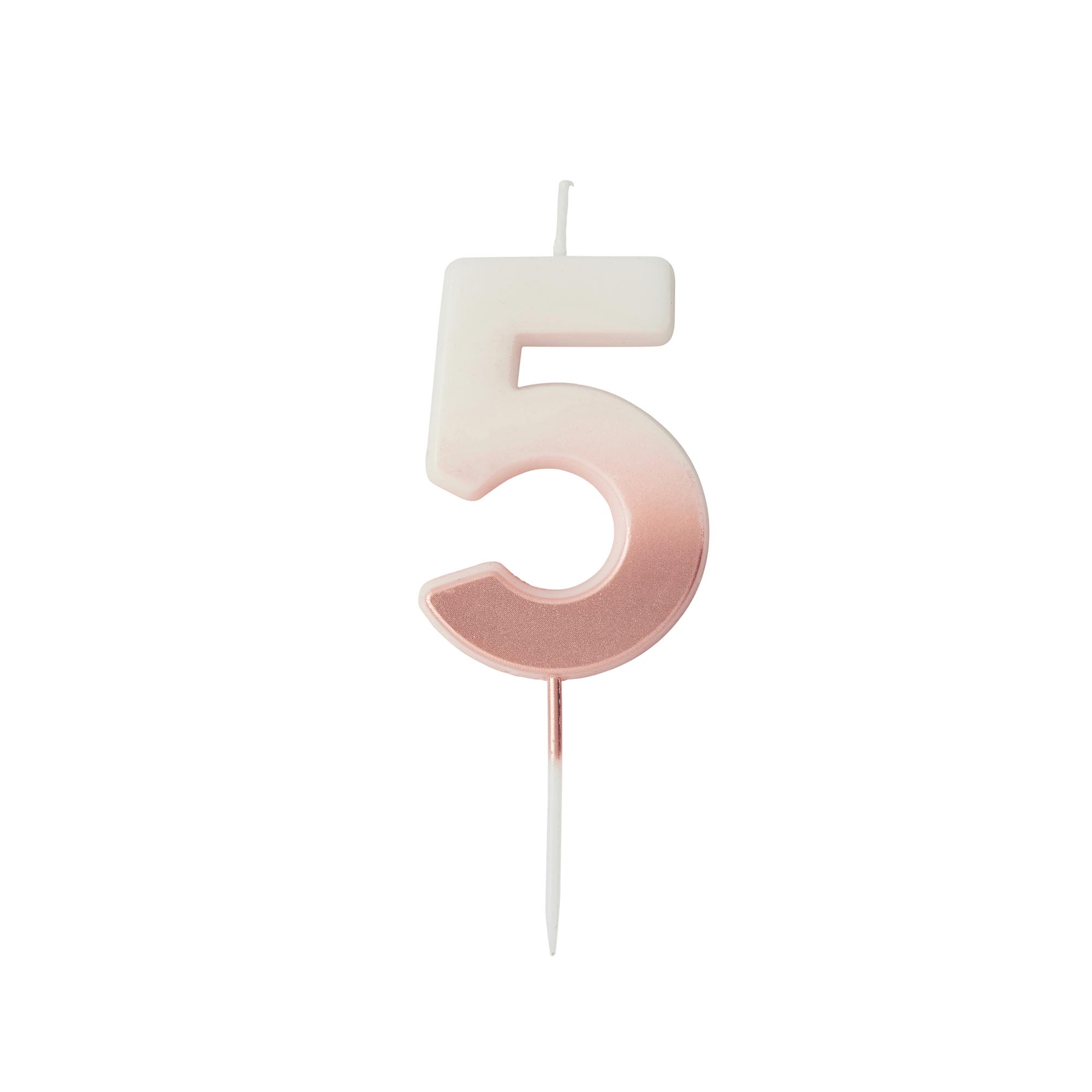 Rose Gold Ombre Number Cake Candle (0-9)