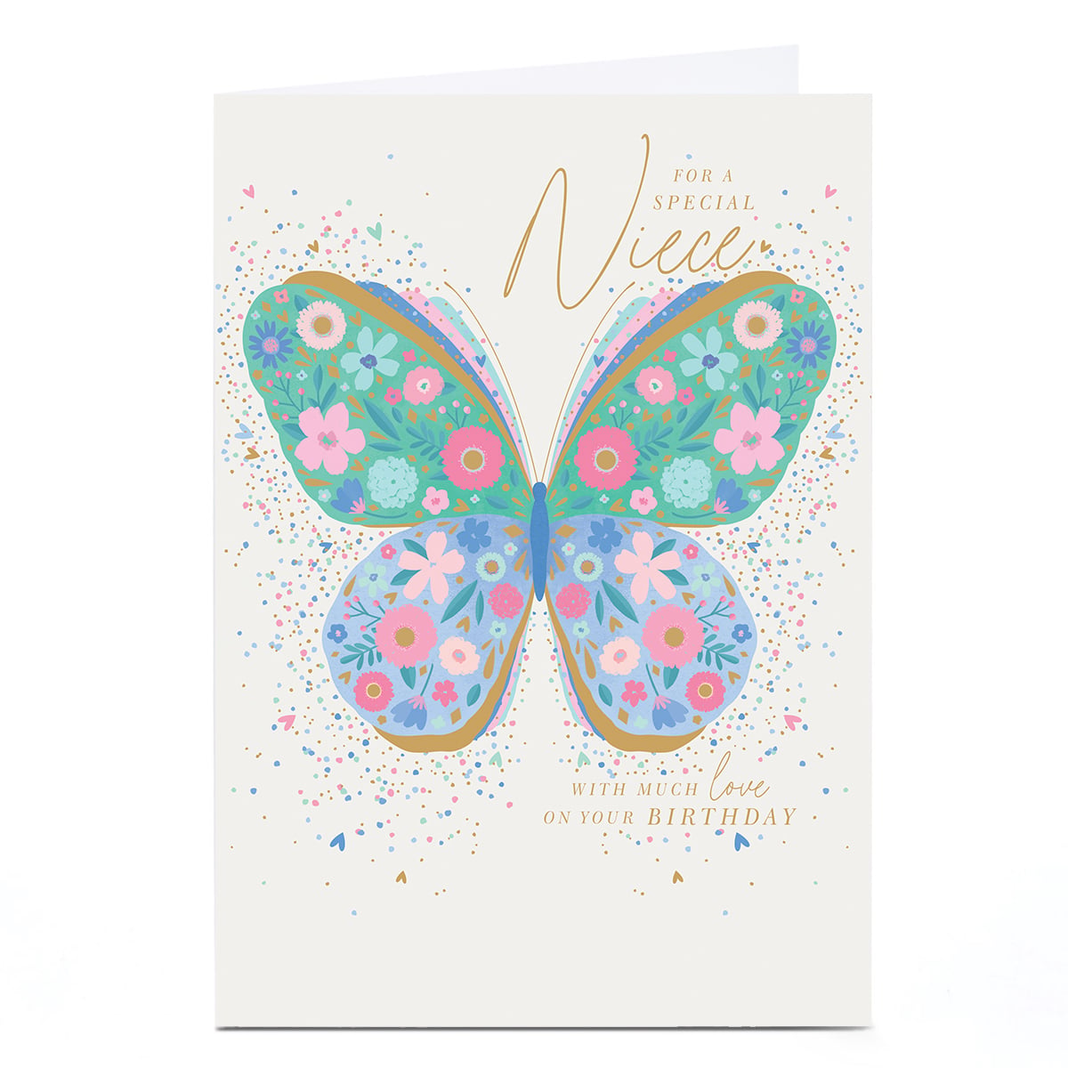Birthday Card - Floral Butterfly, Niece