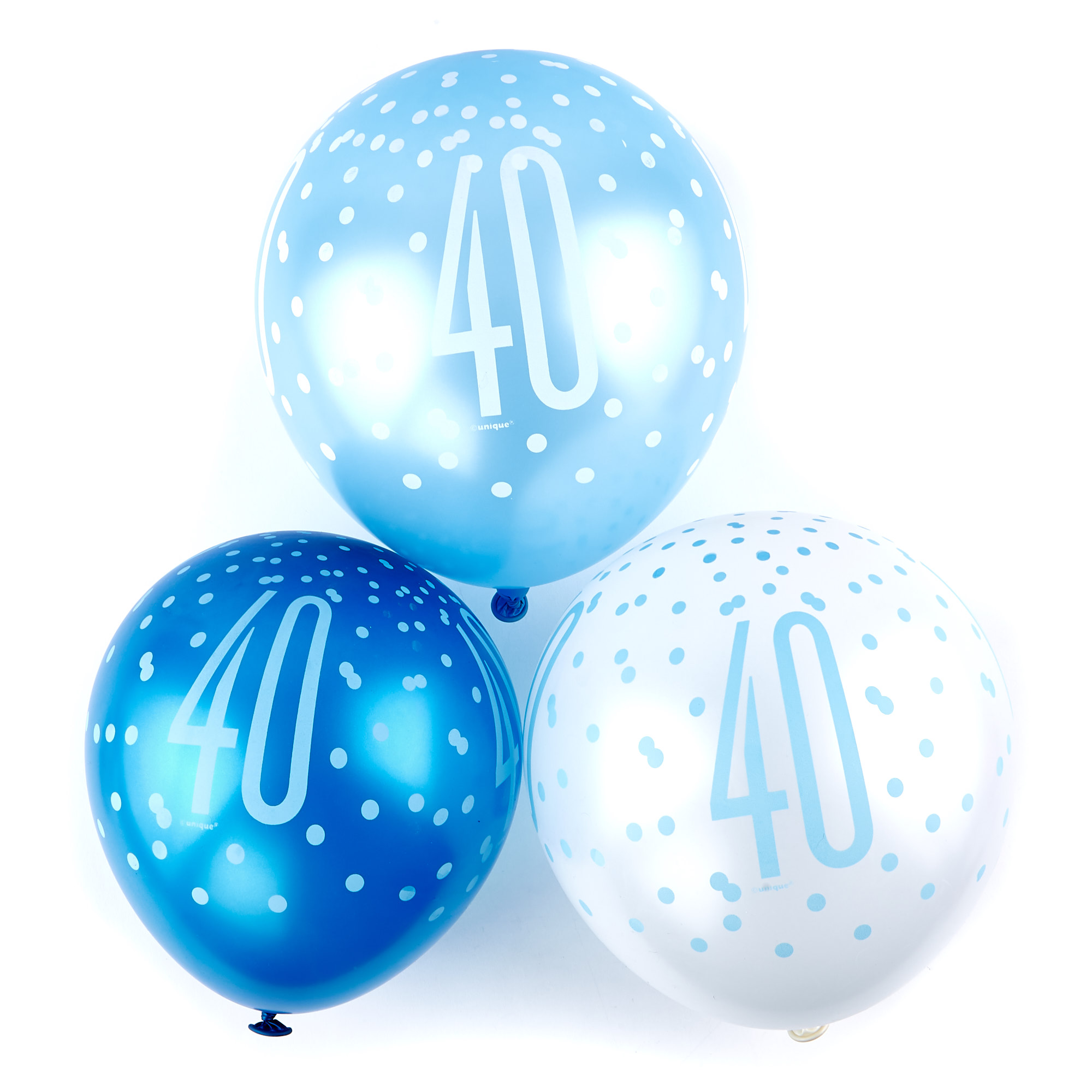 Blue 40th Birthday Party Tableware & Decorations Bundle -  16 Guests