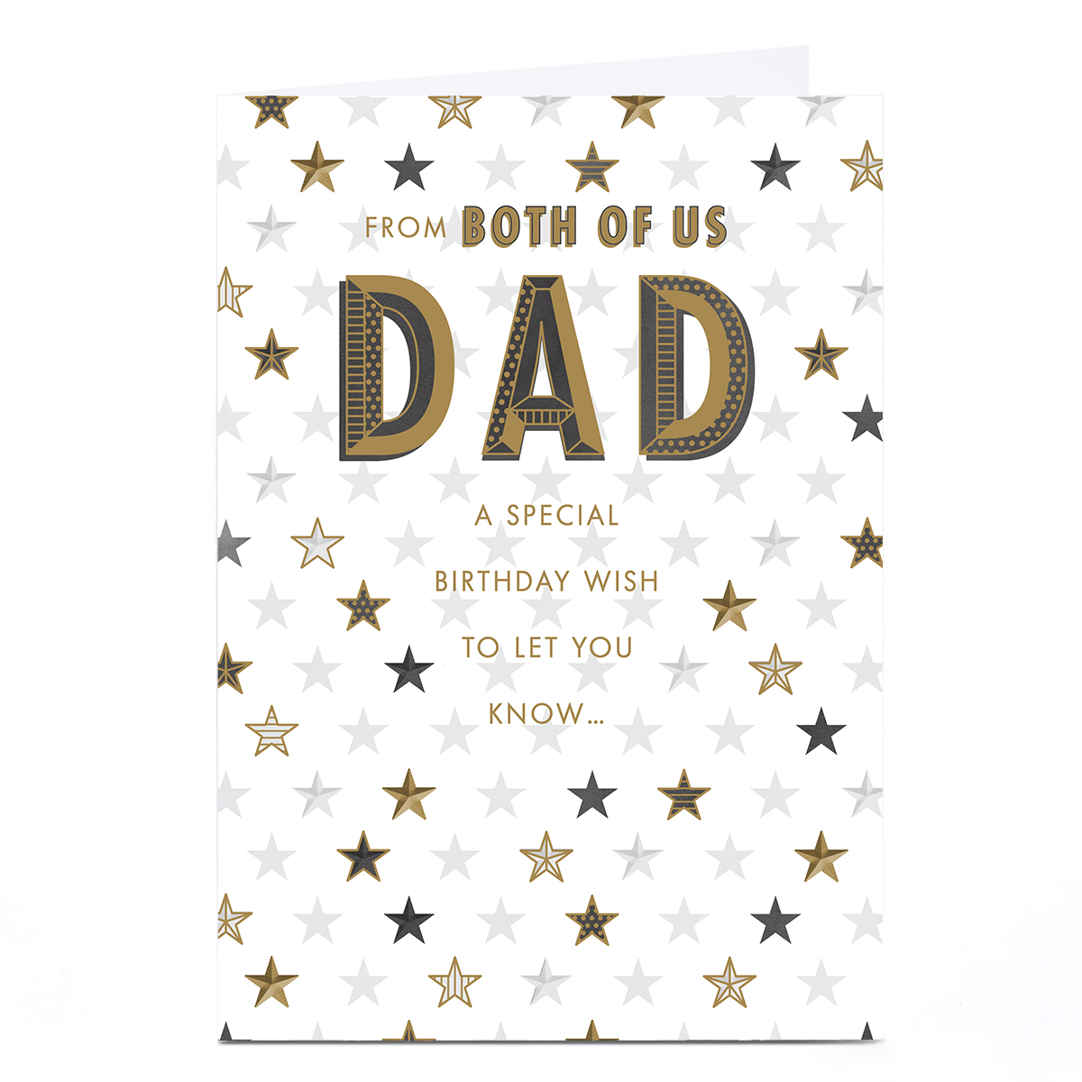 Birthday Card - Gold Stars, Dad From Both of Us