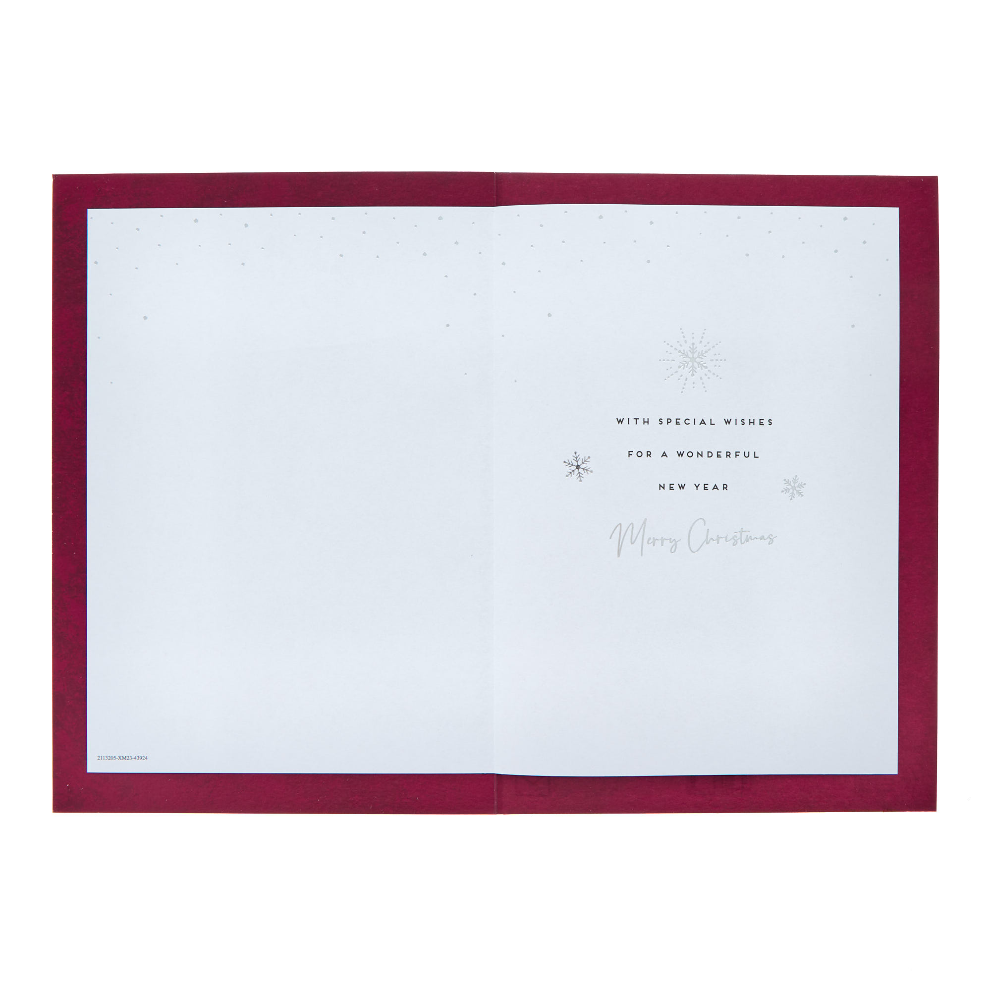 Nan & Grandad Red & Silver Snowflakes Christmas Card