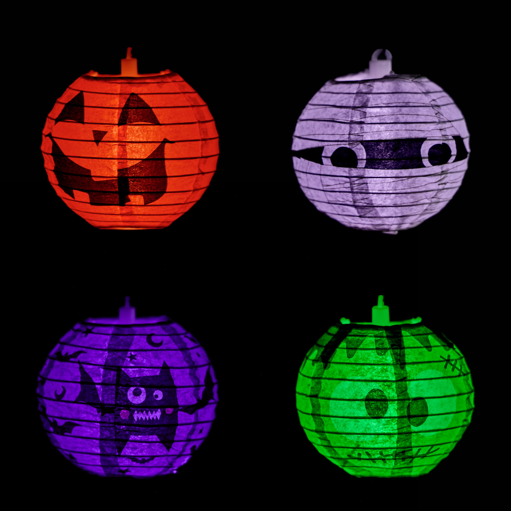 Let's Glow Spooky Glow Lanterns - Pack of 4,  Let's Glow Spooky Glow Lanterns - Pack of 4