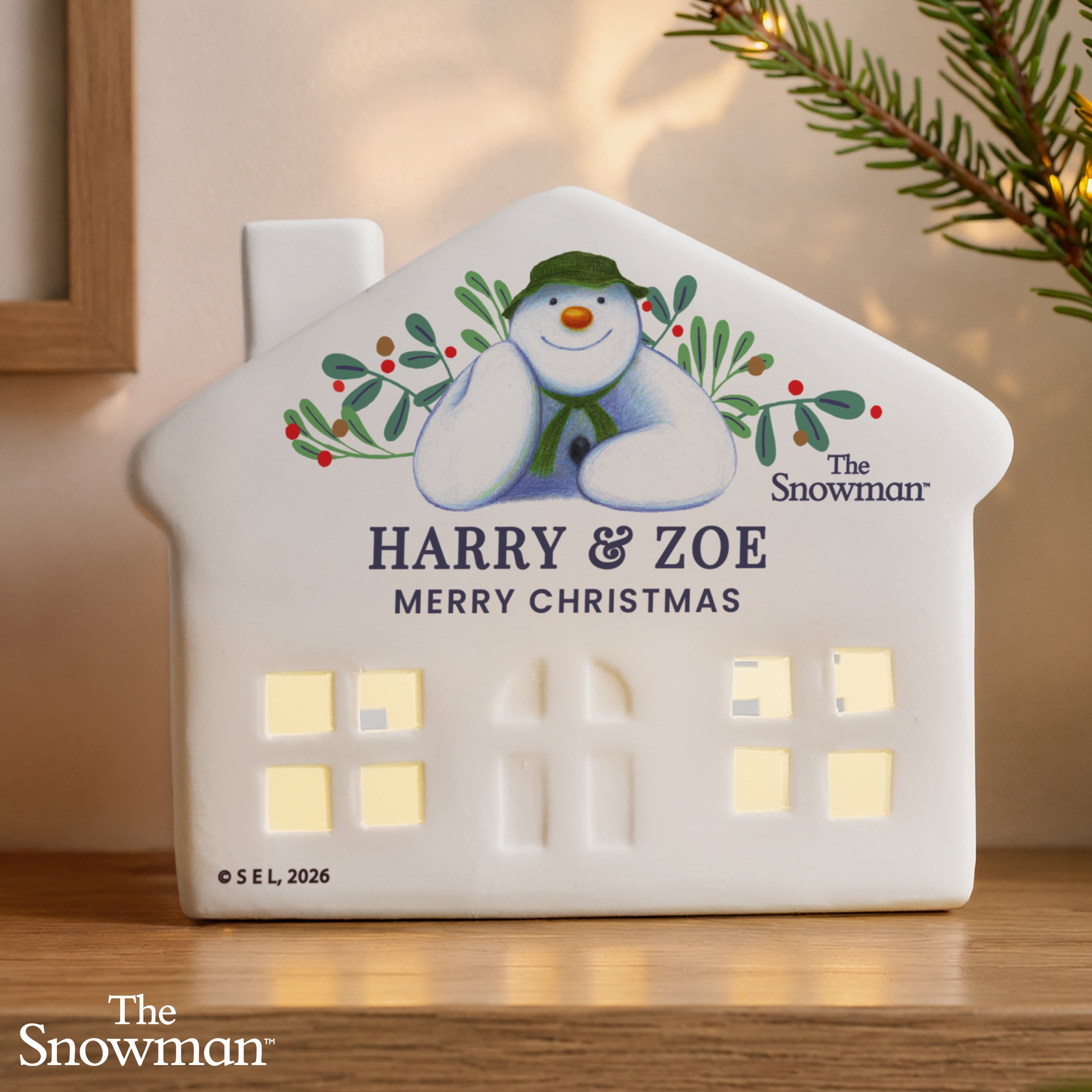 Personalised The Snowman Countdown to Christmas LED House