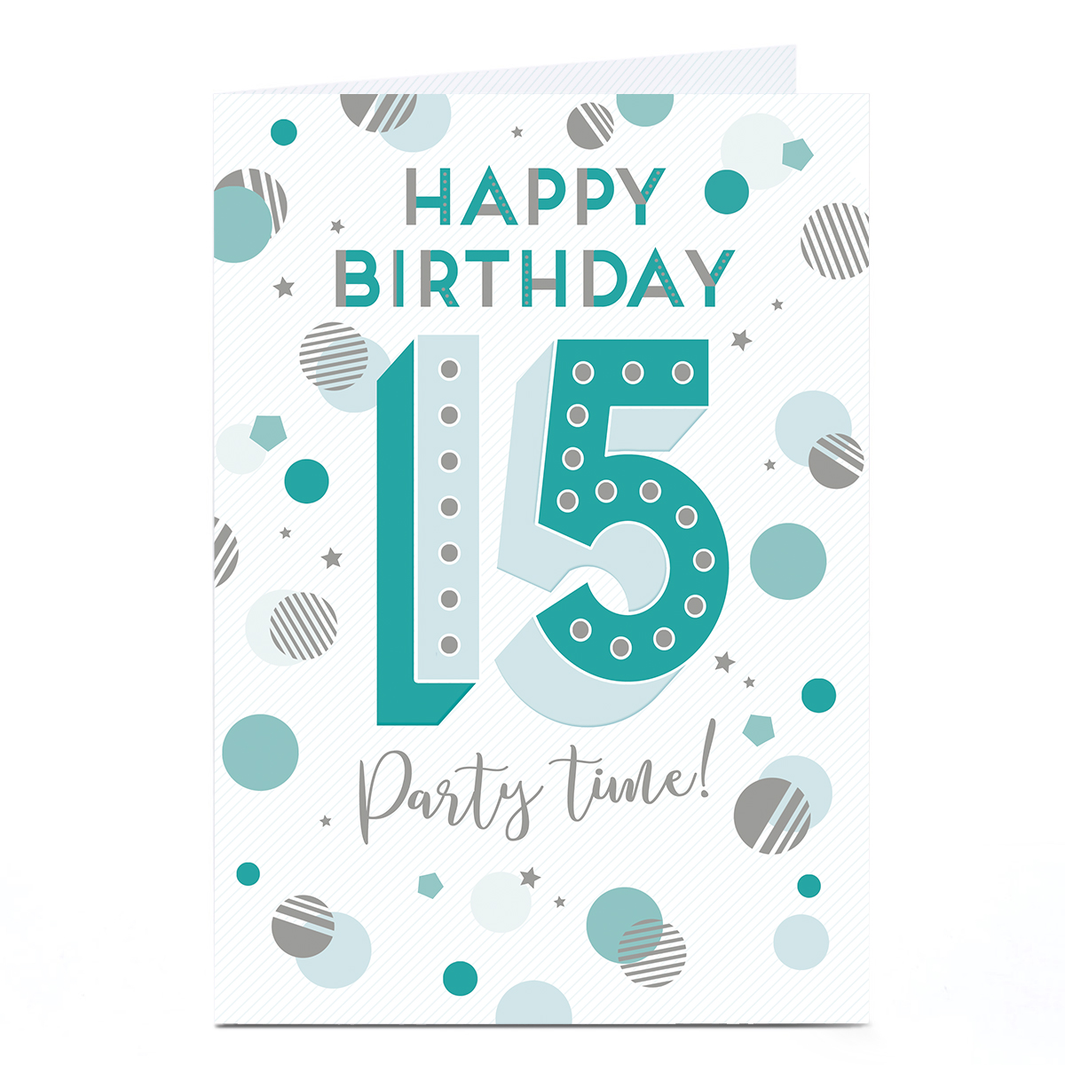 15th Birthday Card - Party Time Circles and Dots