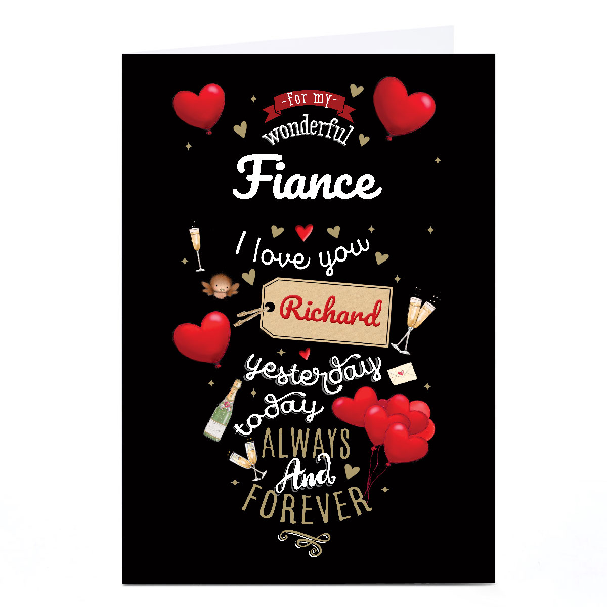 Personalised Valentine's Day Card - Always and Forever, Fiance