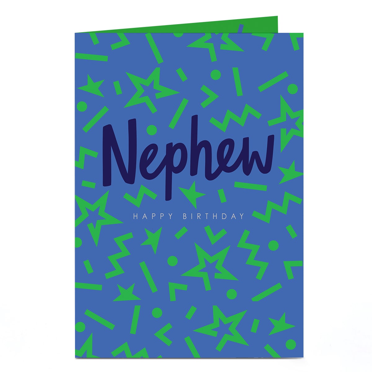Birthday Card - Blue and Green Squiggles, Nephew