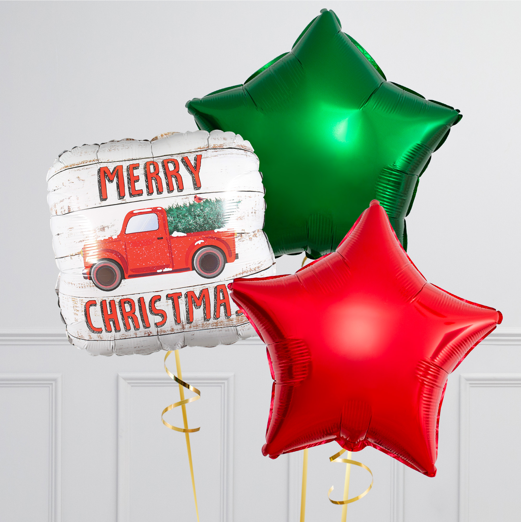 Christmas Truck Foil Balloon Package - Delivered Inflated!