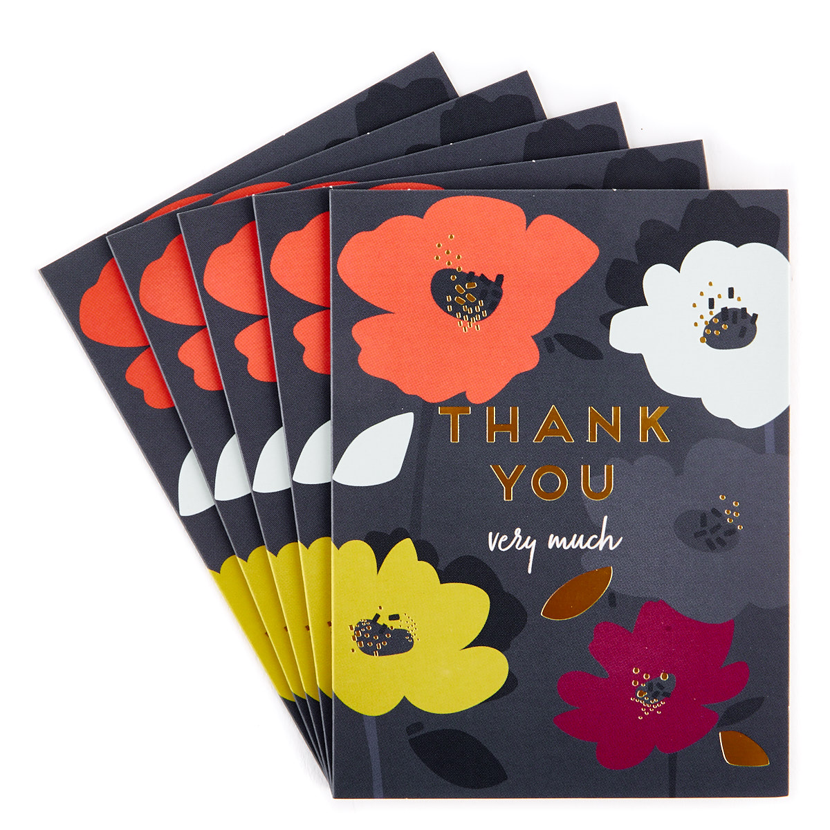 Thank You Very Much Cards, Floral - Pack of 12