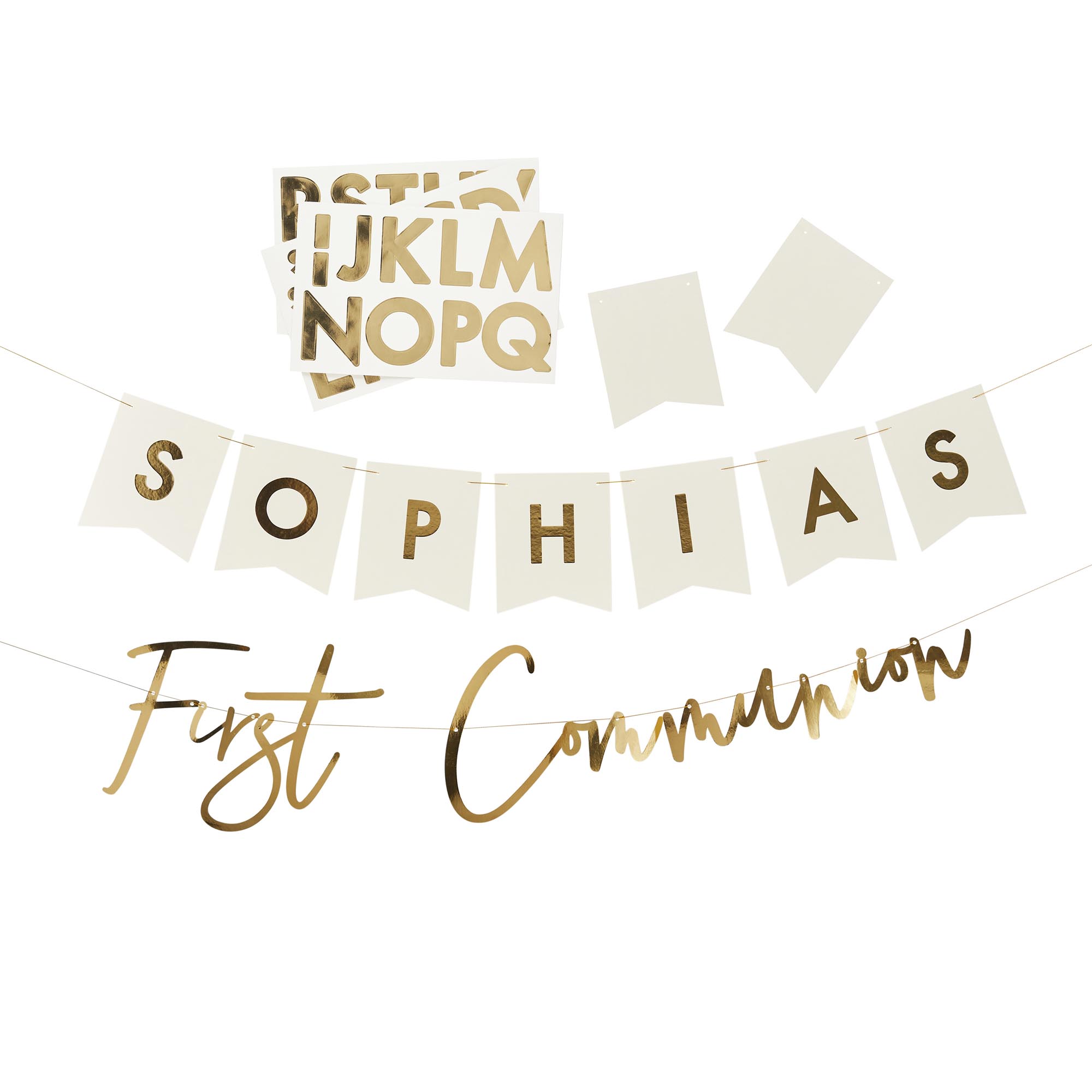 Gold Communion Customisable Card Banner