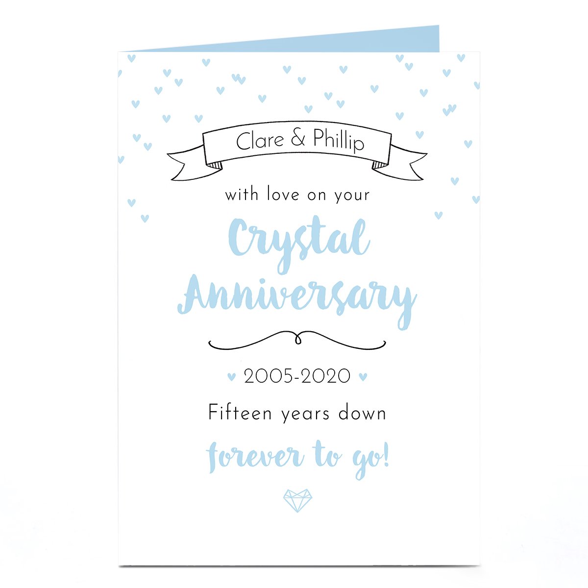 Personalised Anniversary Card - Crystal Anniversary 