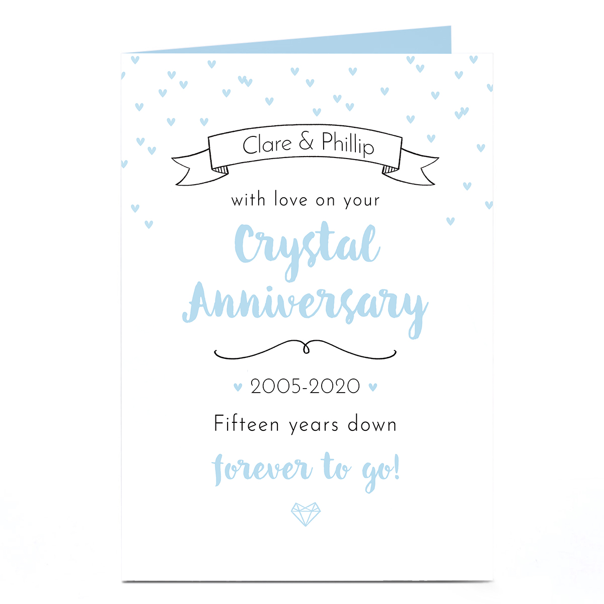 Personalised Anniversary Card - Crystal Anniversary 