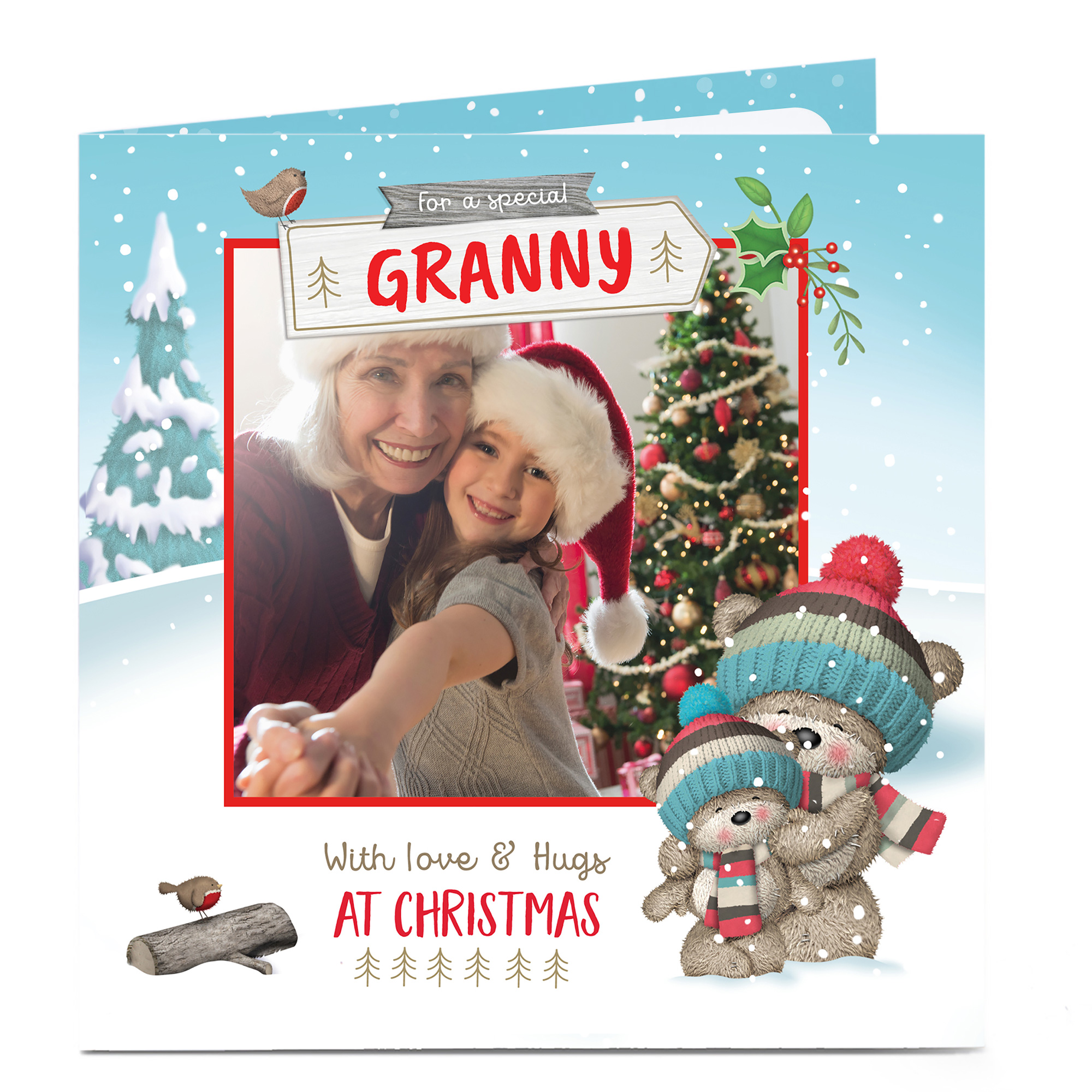 Photo Christmas Card - With Love & Hugs, Granny