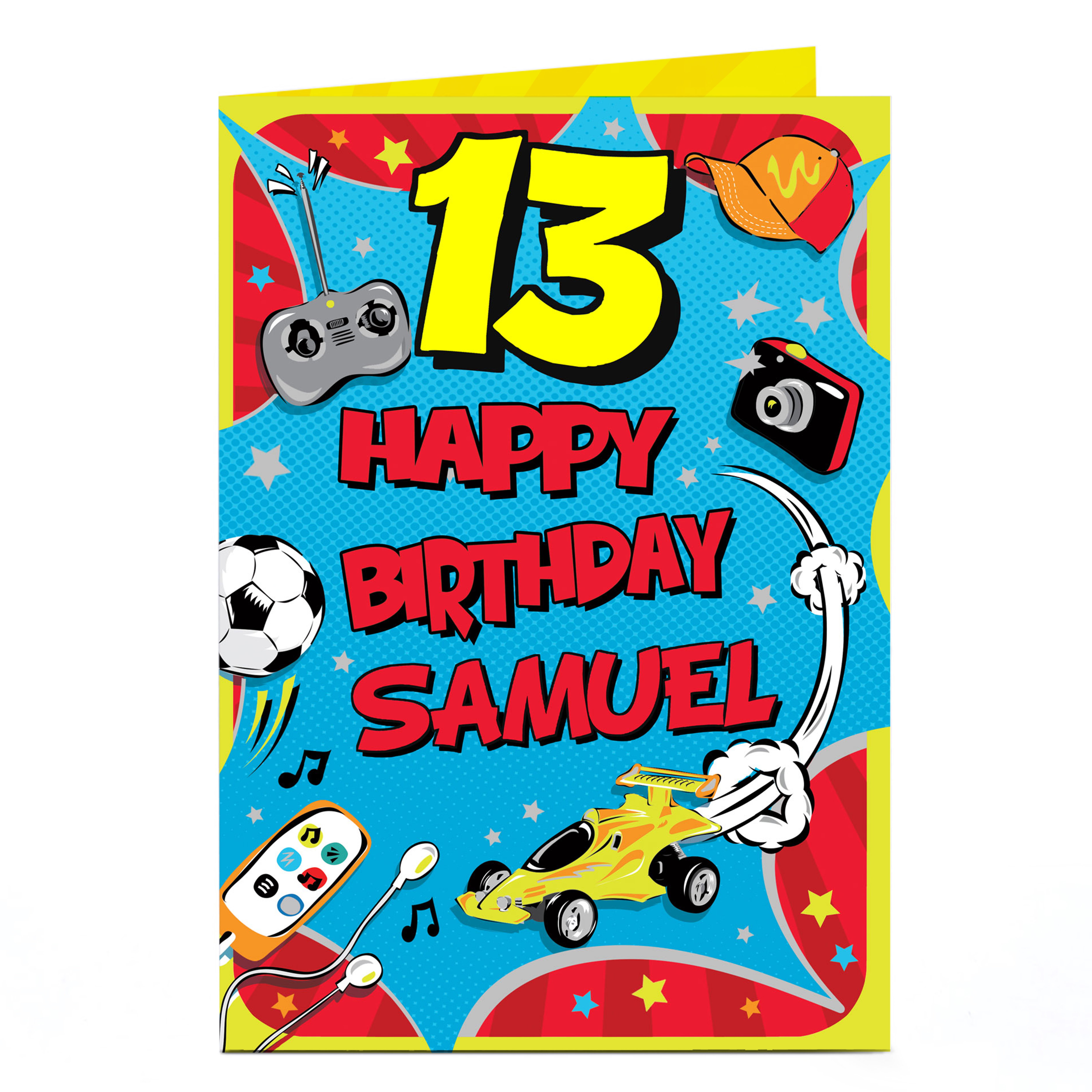 Personalised Editable Age Birthday Card - Pop Art