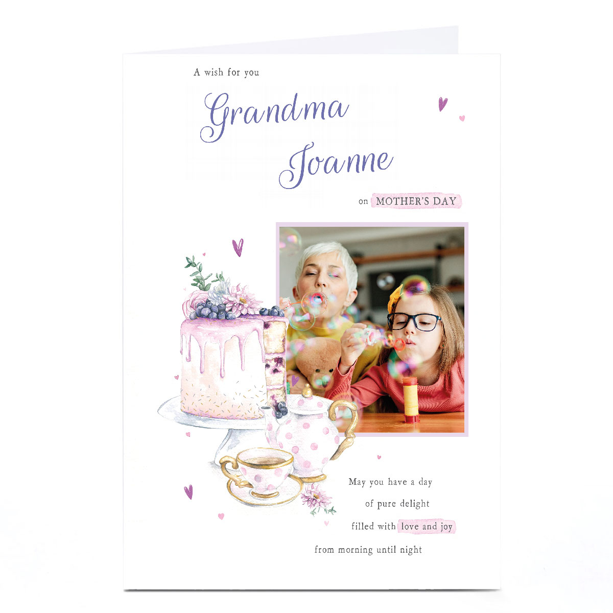 Personalised Mother's Day Photo Card - Tea and Cake