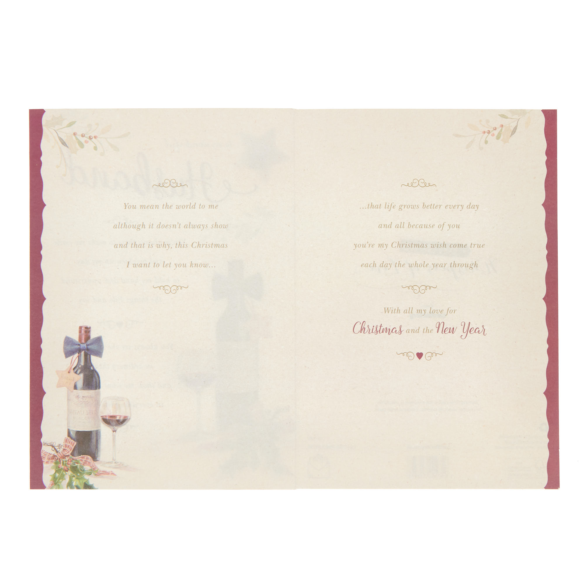 Husband Red Wine Christmas Card