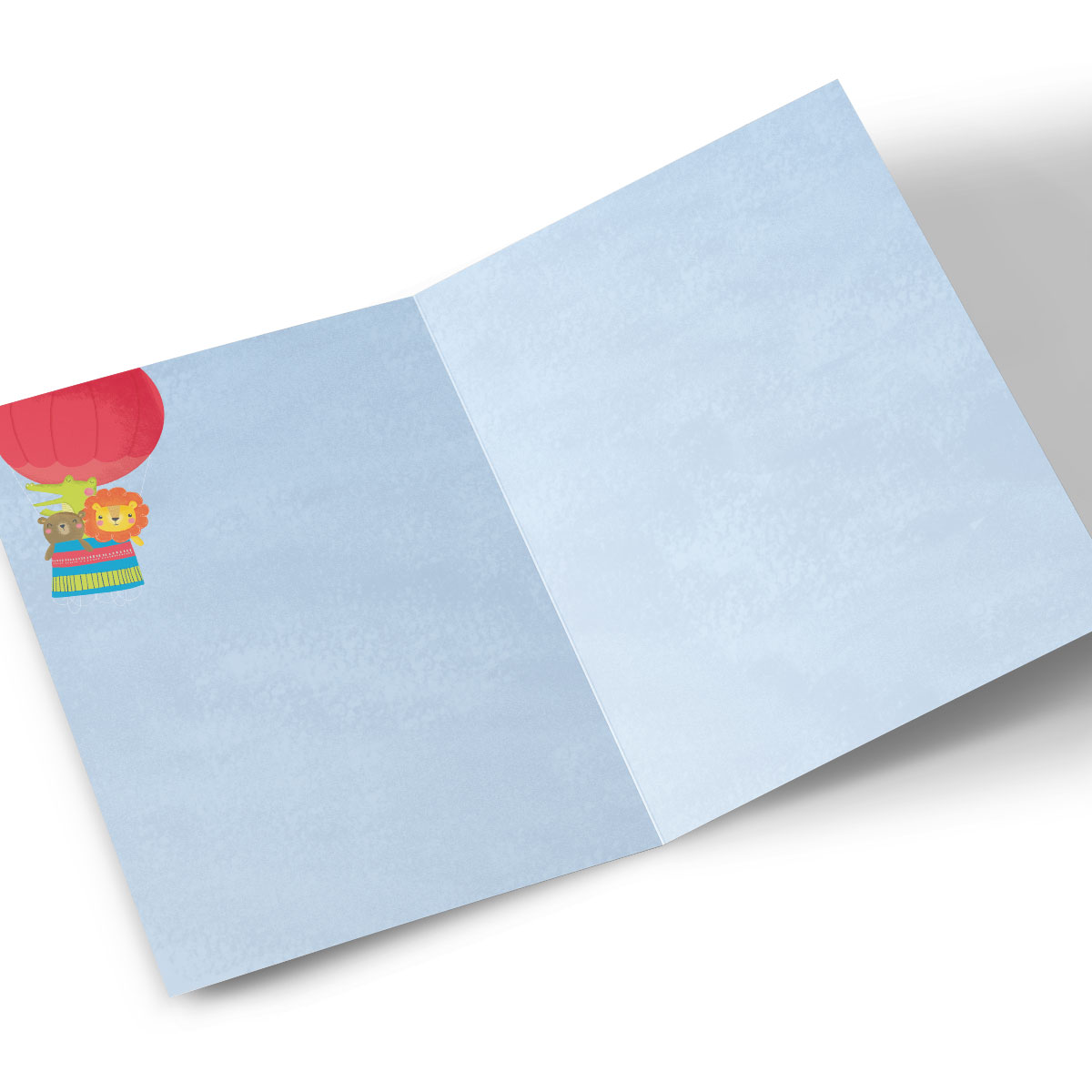 Personalised Birthday Card - Animal Air Balloon, Editable Age