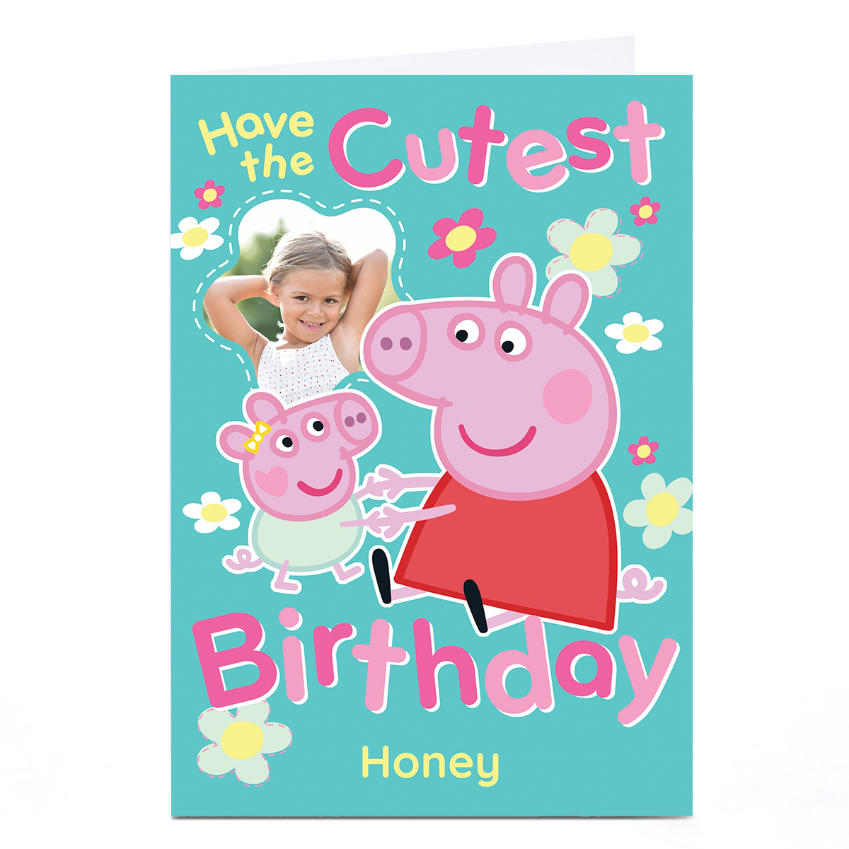 Personalised Birthday Card - Peppa Pig, Photo Upload, Any Name