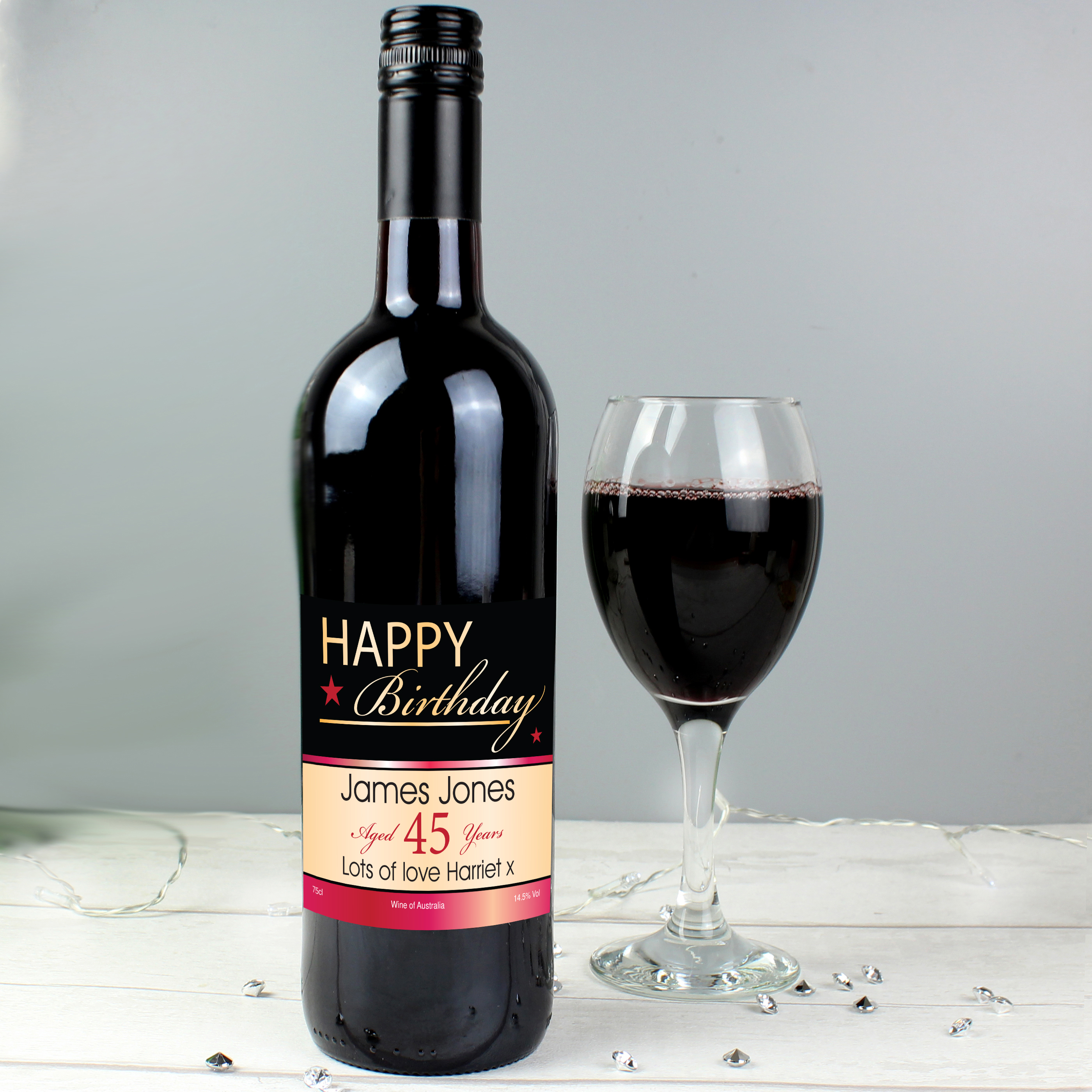 Personalised Happy Birthday Red Wine 75cl