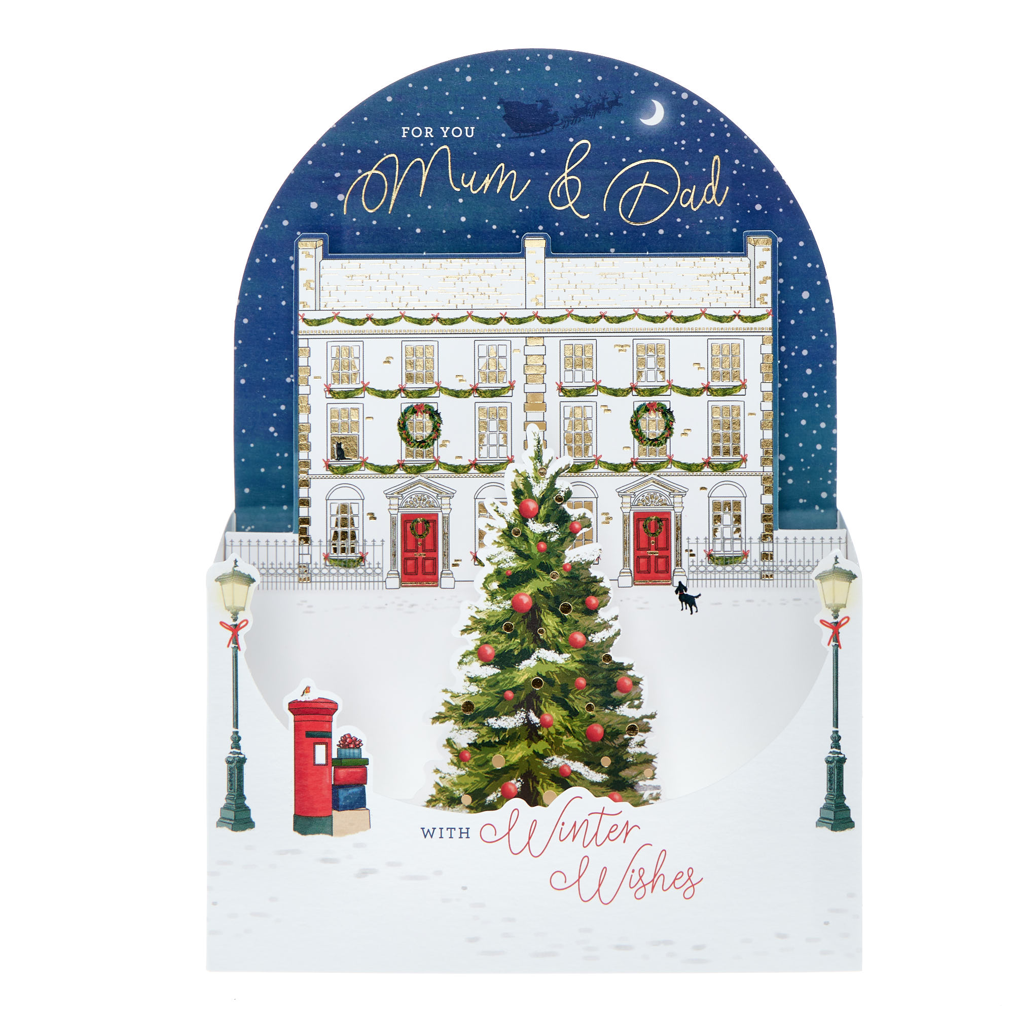Mum & Dad House & Tree 3D Pop-Up Christmas Card