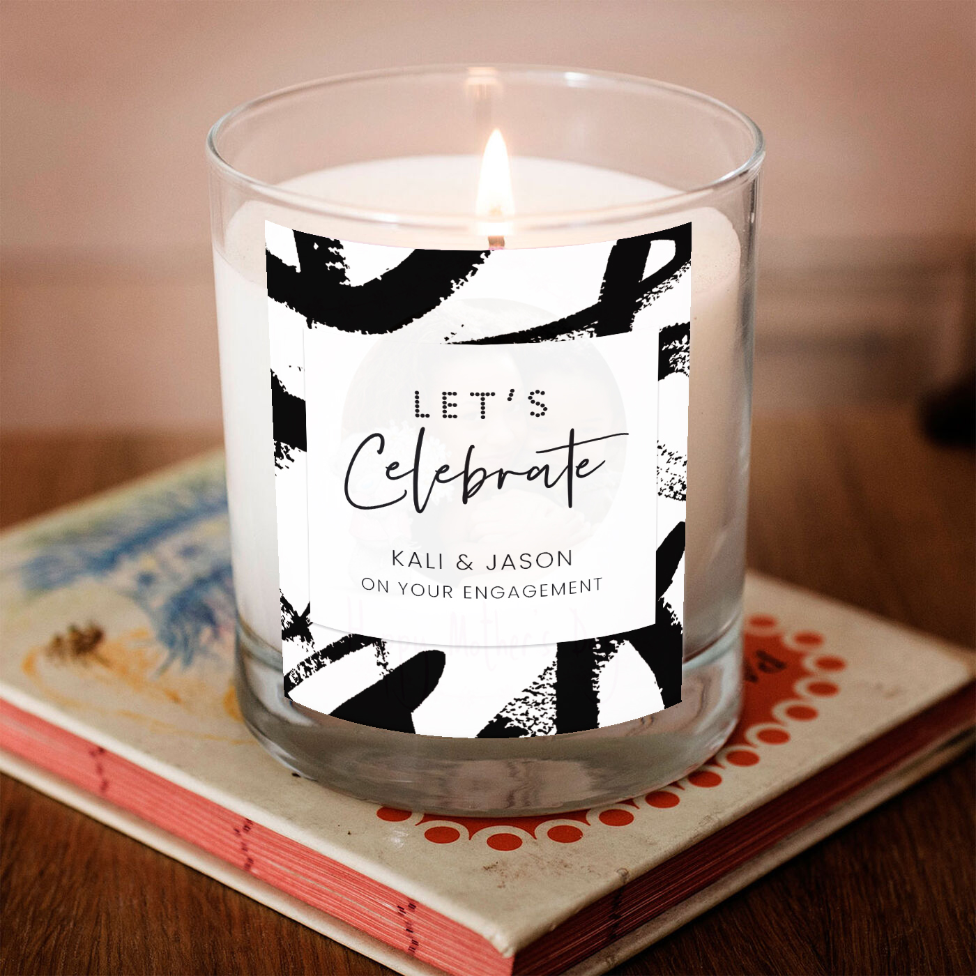 Personalised Pomegranate & Cashmere Scented Candle - Lets Celebrate